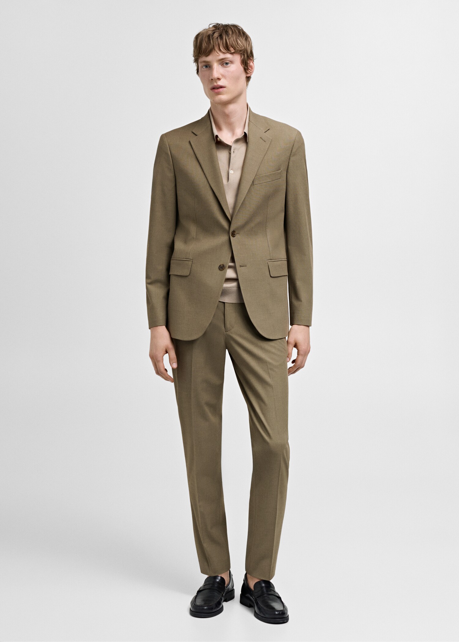 Stretch-fabric slim-fit suit jacket - General plane
