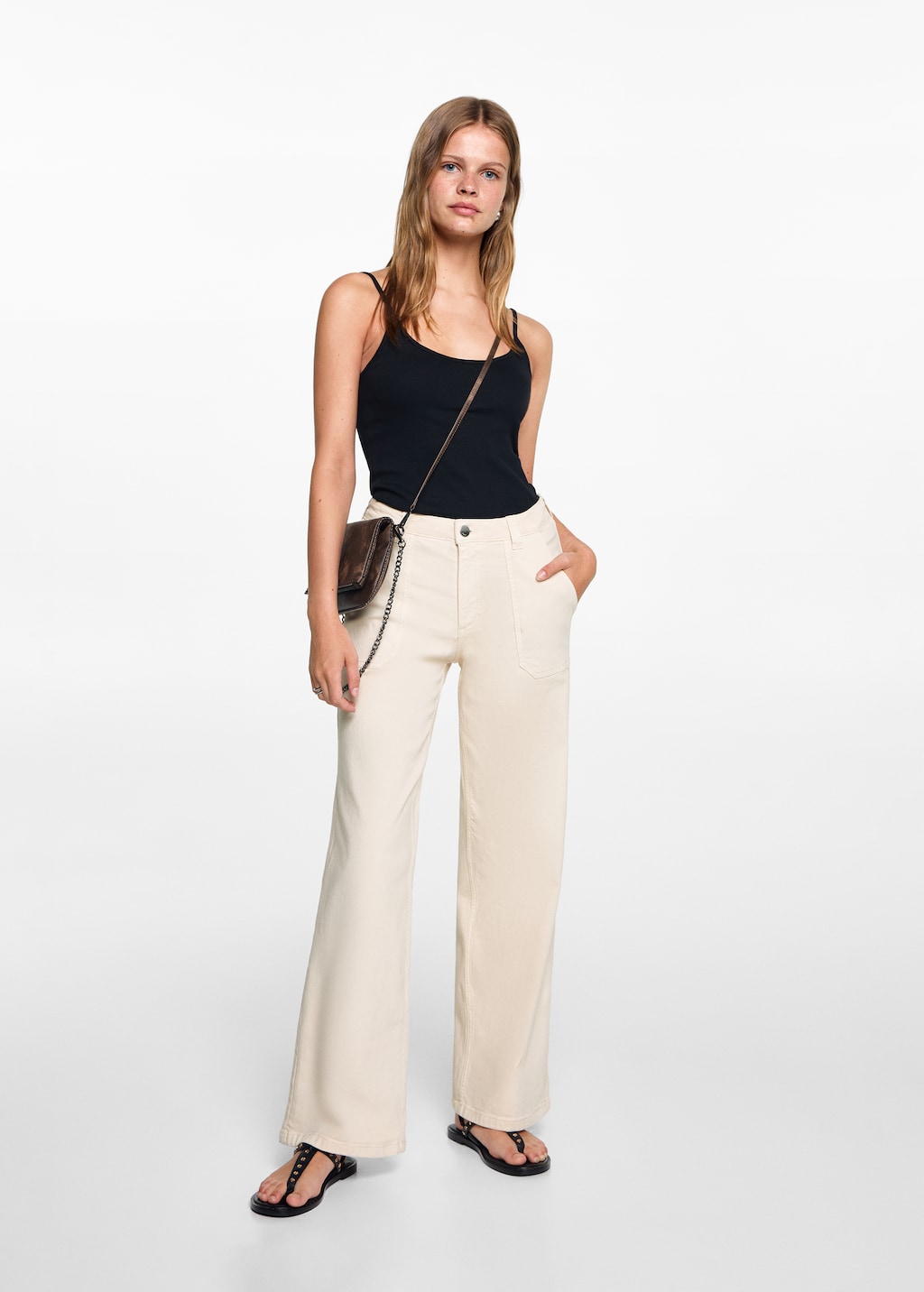 Pantalon culotte bolsillos