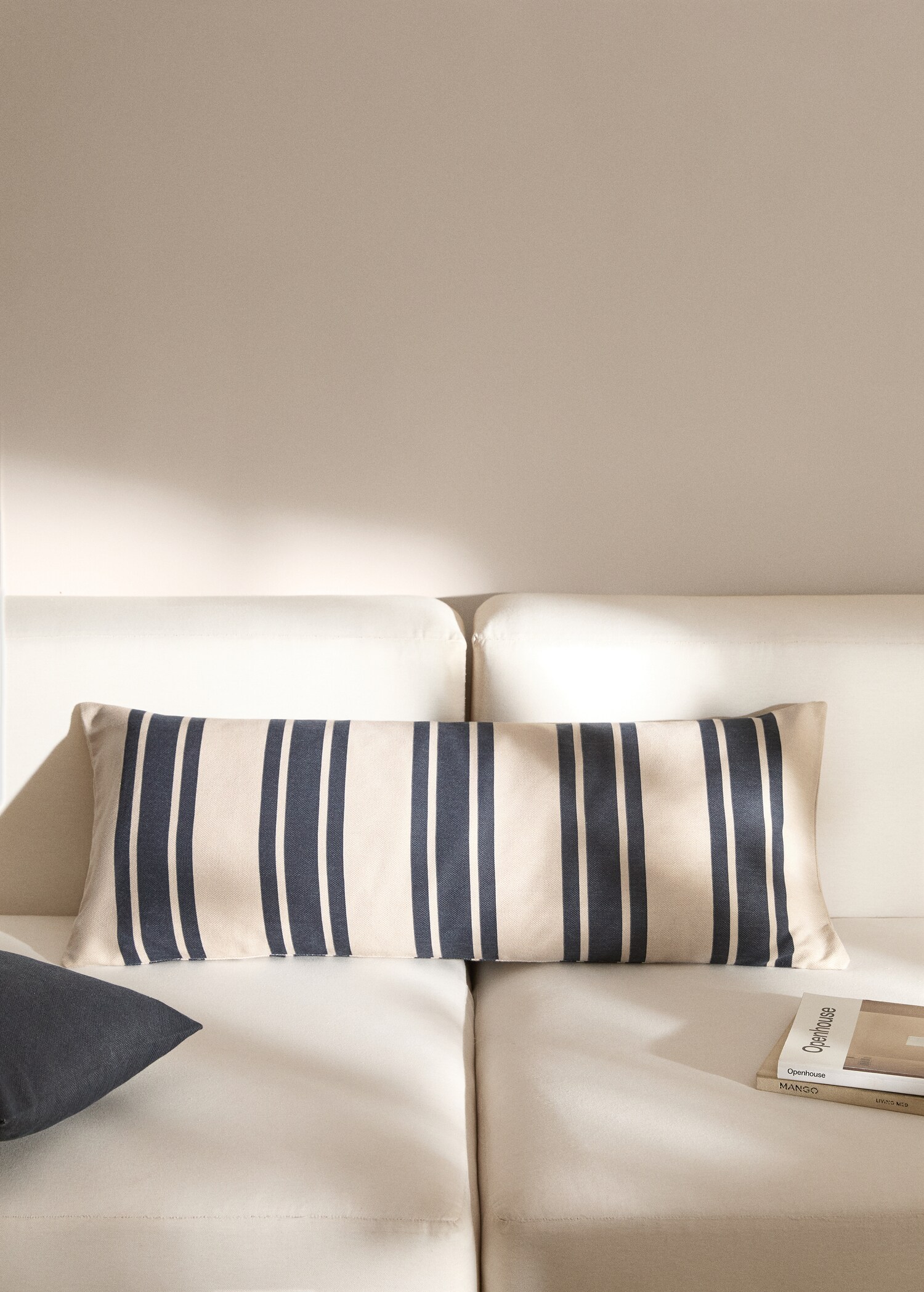 Striped cotton cushion cover 35x90cm - General plane