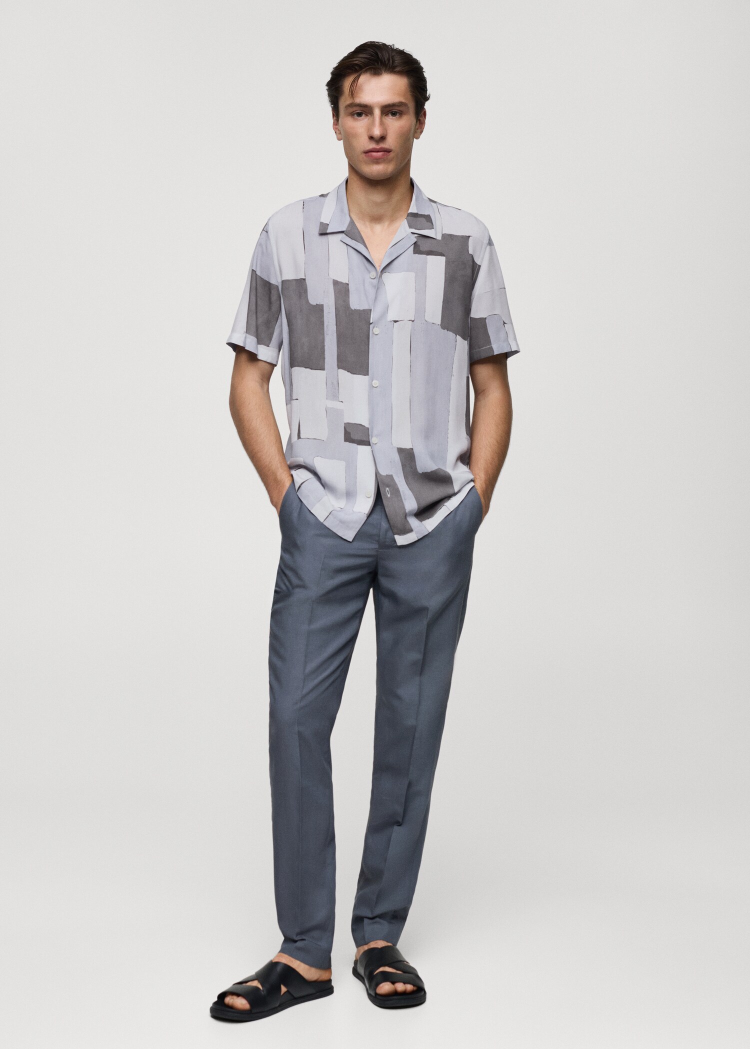 Printed fluid regular-fit shirt - General plane