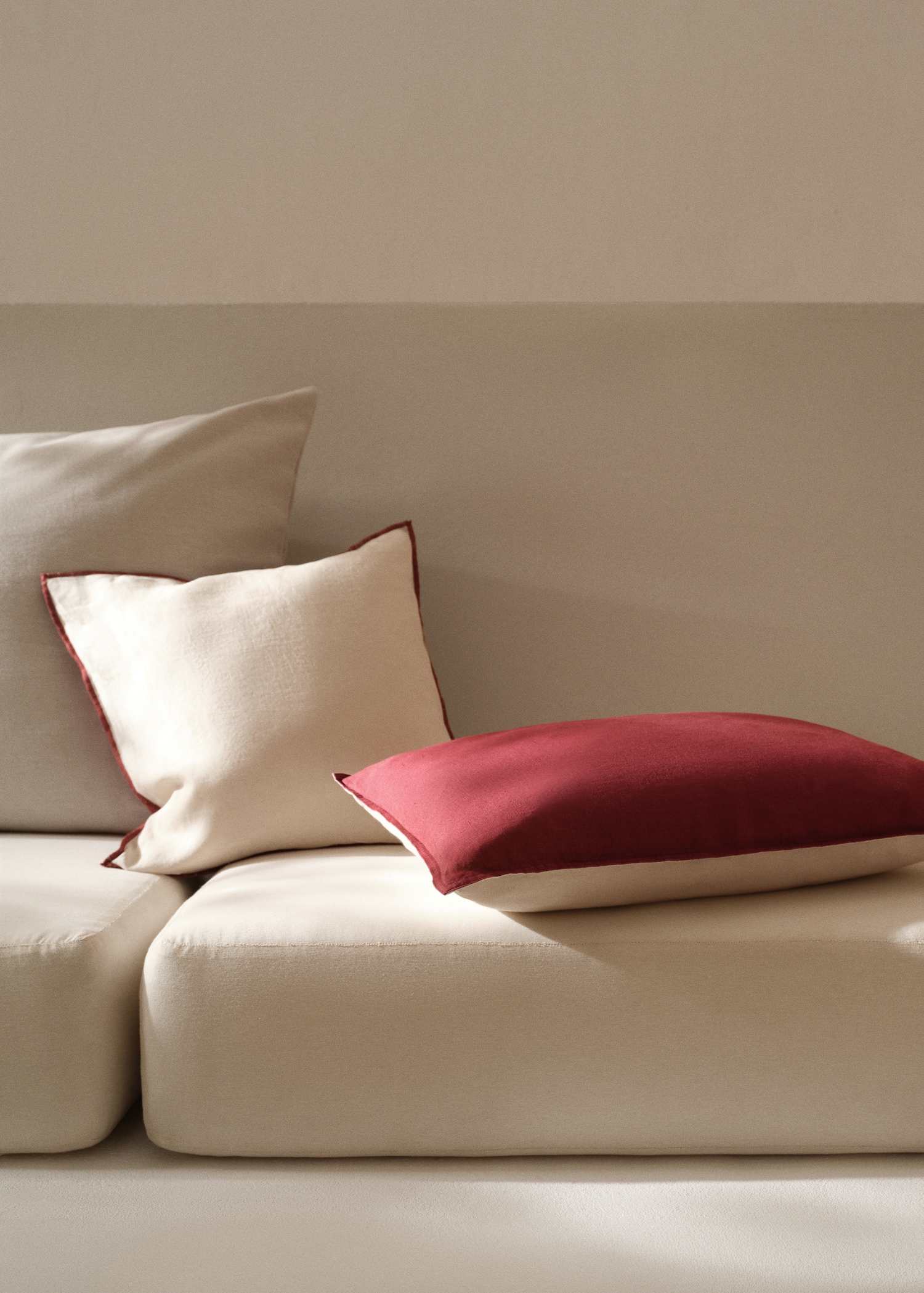 100% linen two-tone cushion case 40x60cm - General plane