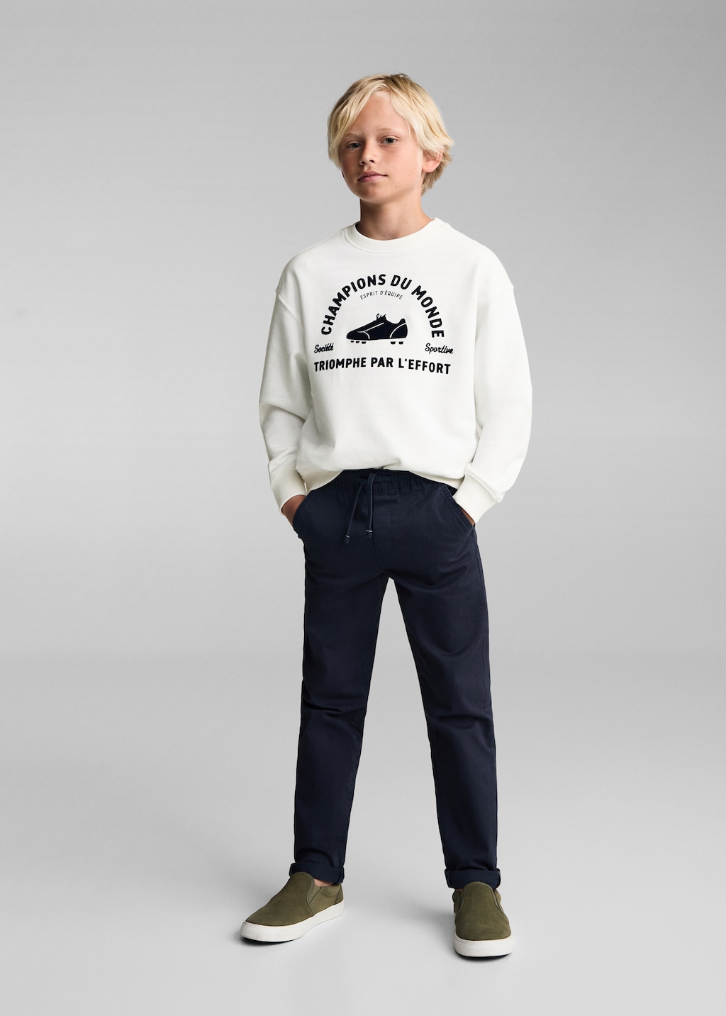 Desenli pamuklu sweatshirt Cocuk MANGO Turkiye