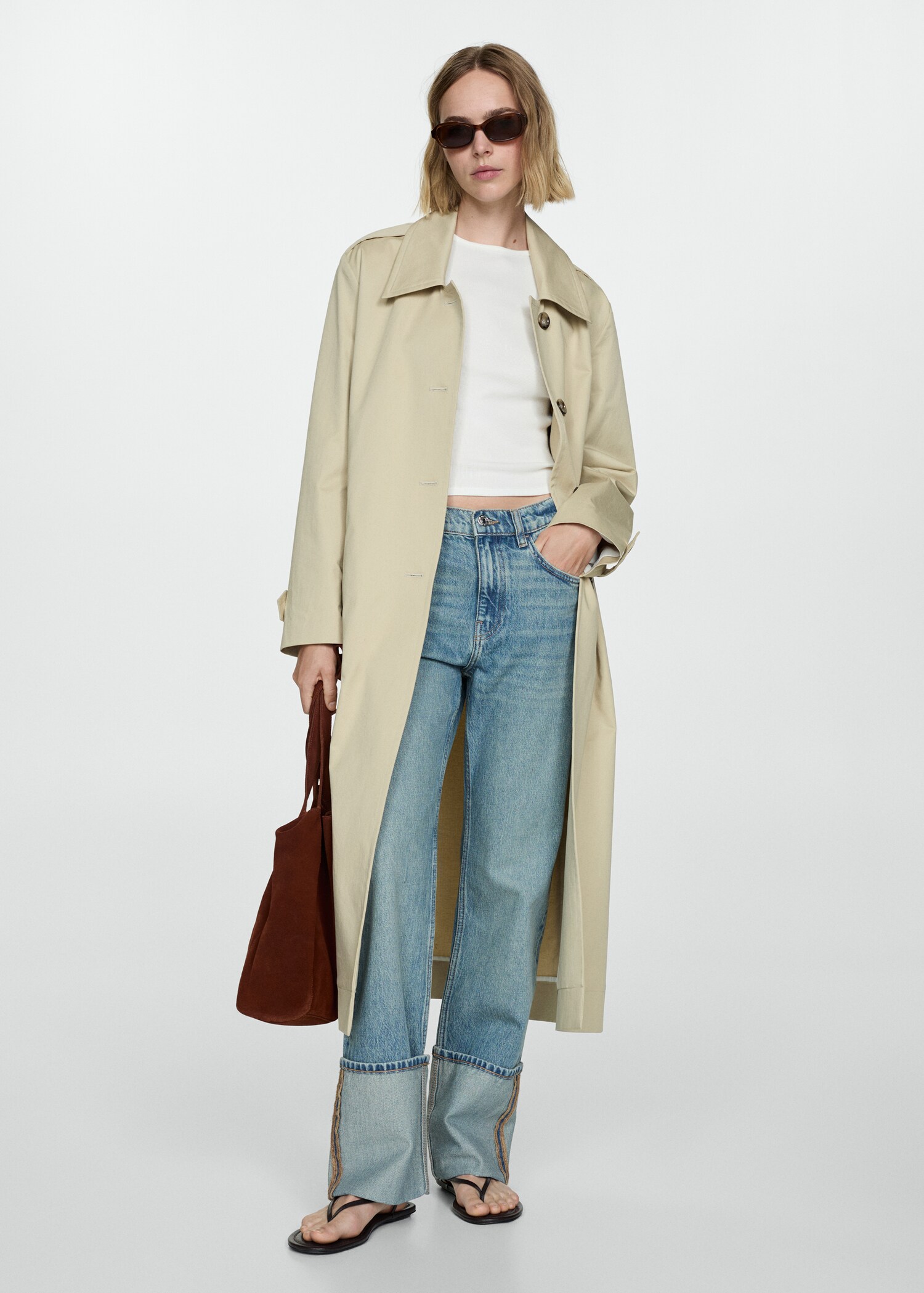 Straight jeans with turn-up - General plane