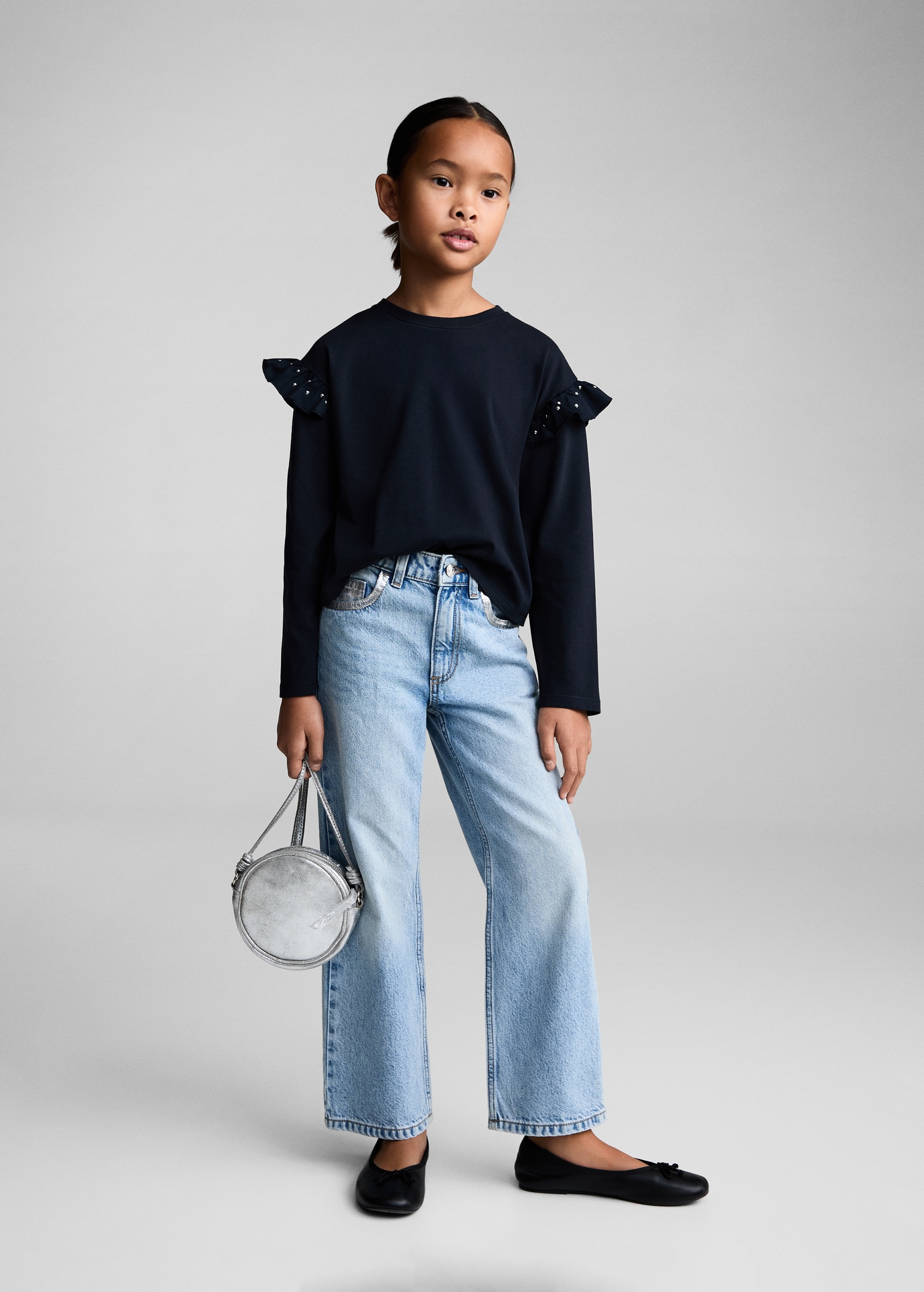 T-shirt with studded ruffles - General plane
