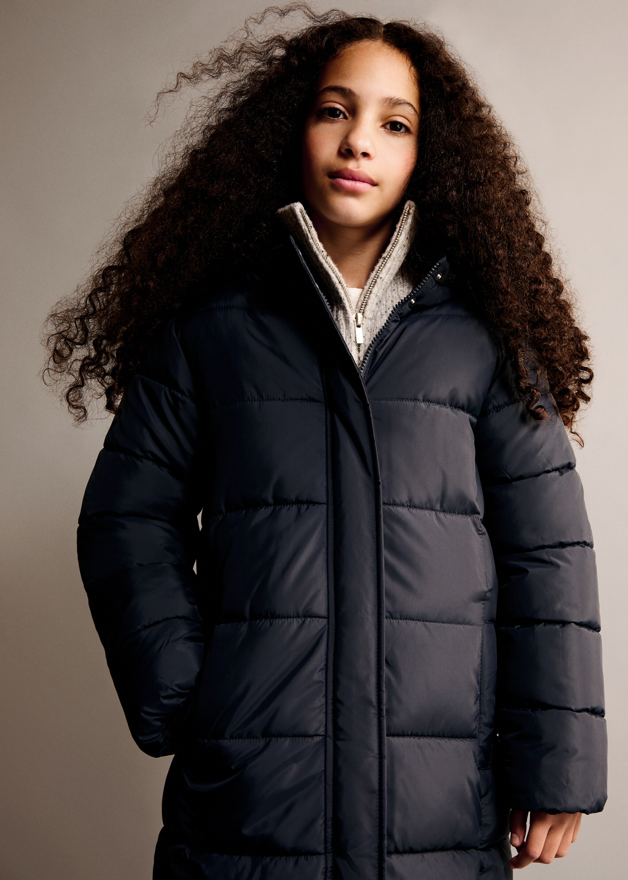 Hood quilted coat - General plane