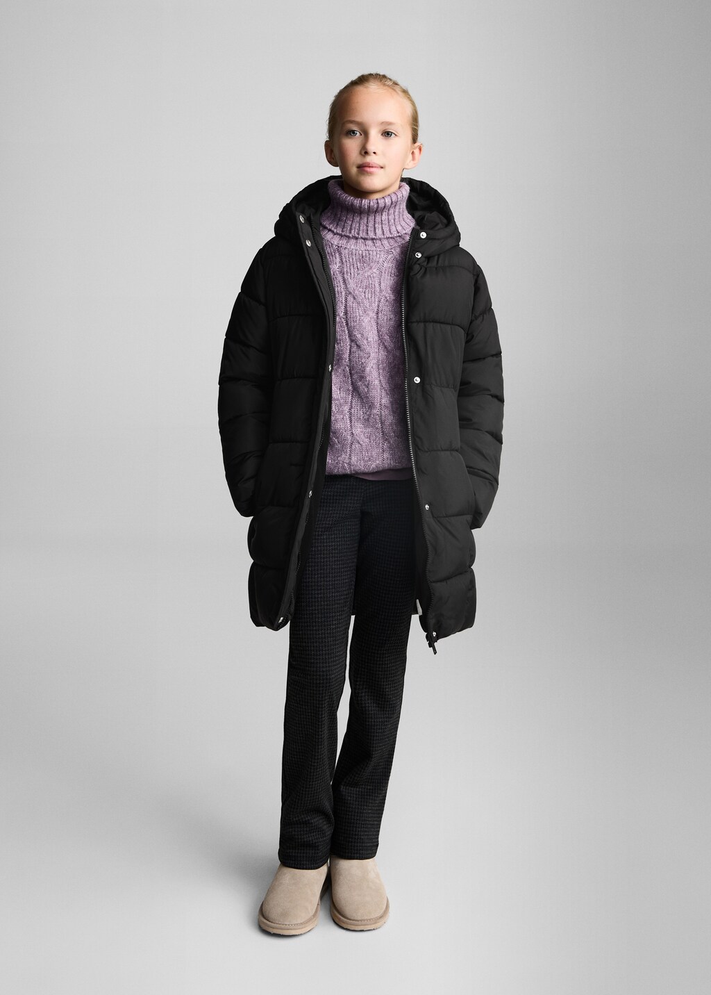 ディズニープリンセスのベビーグッズも大集合 Hood quilted coat - Kids | MANGO USA Girls