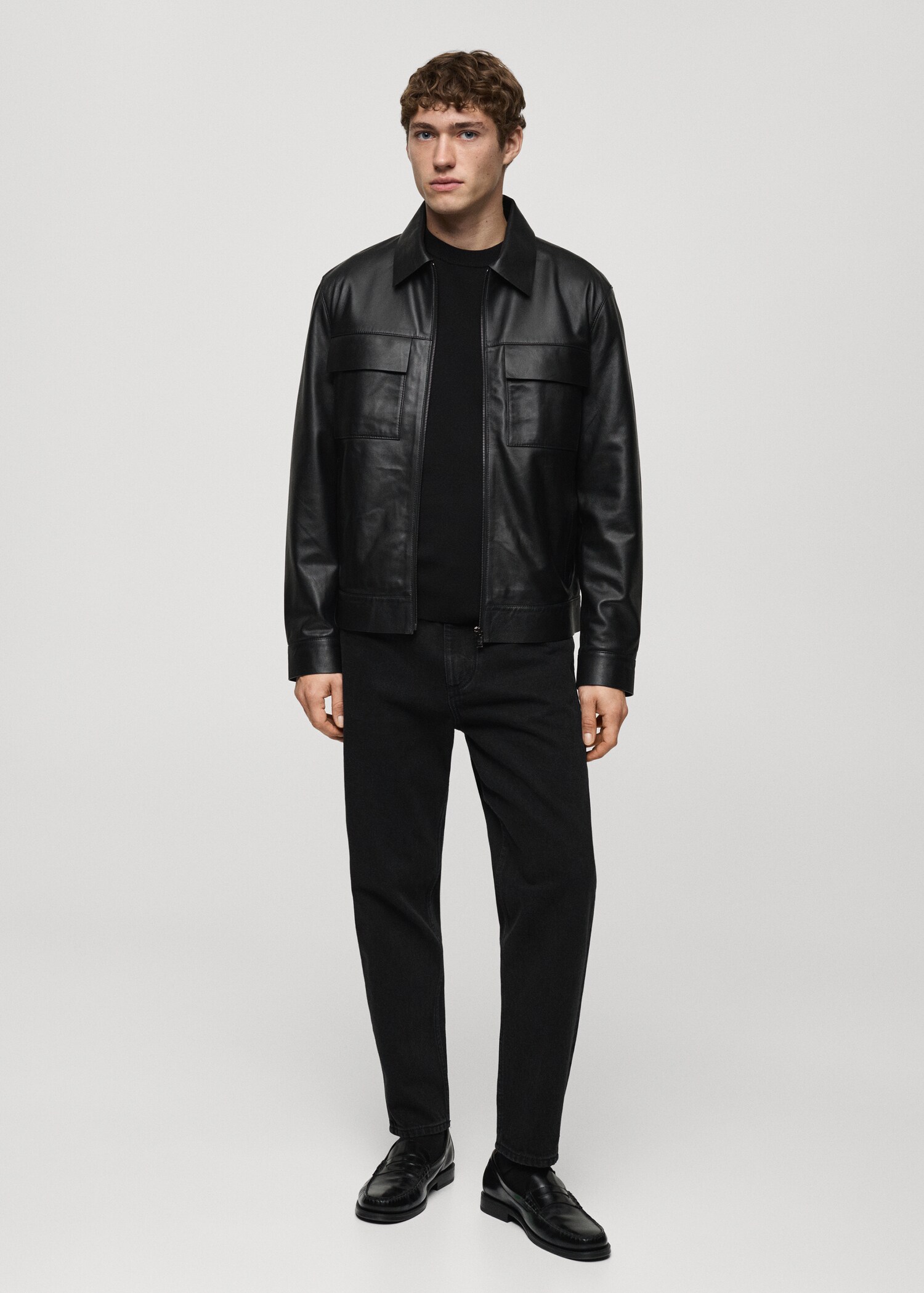 Zwarte tapered-fit jeans - Overzichtstekening