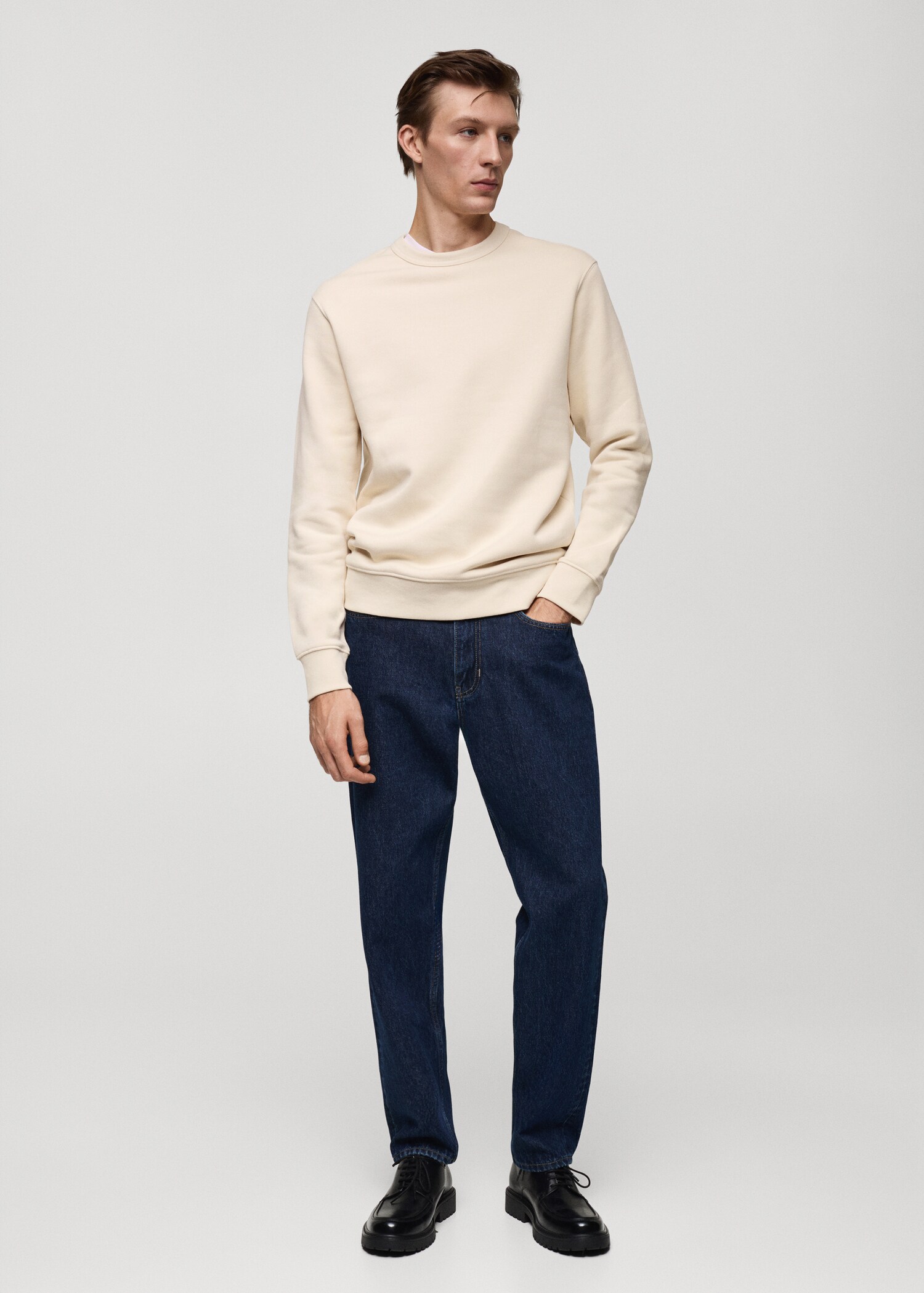 Pluche katoenen sweatshirt - Overzichtstekening