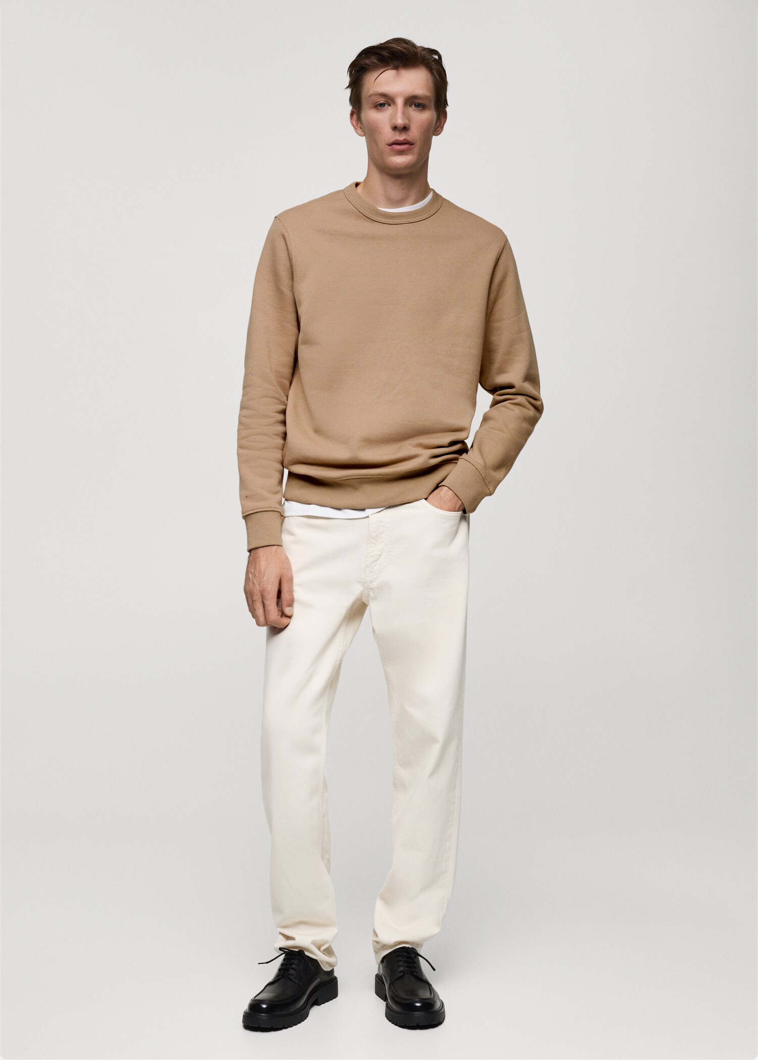 Pluche katoenen sweatshirt - Overzichtstekening