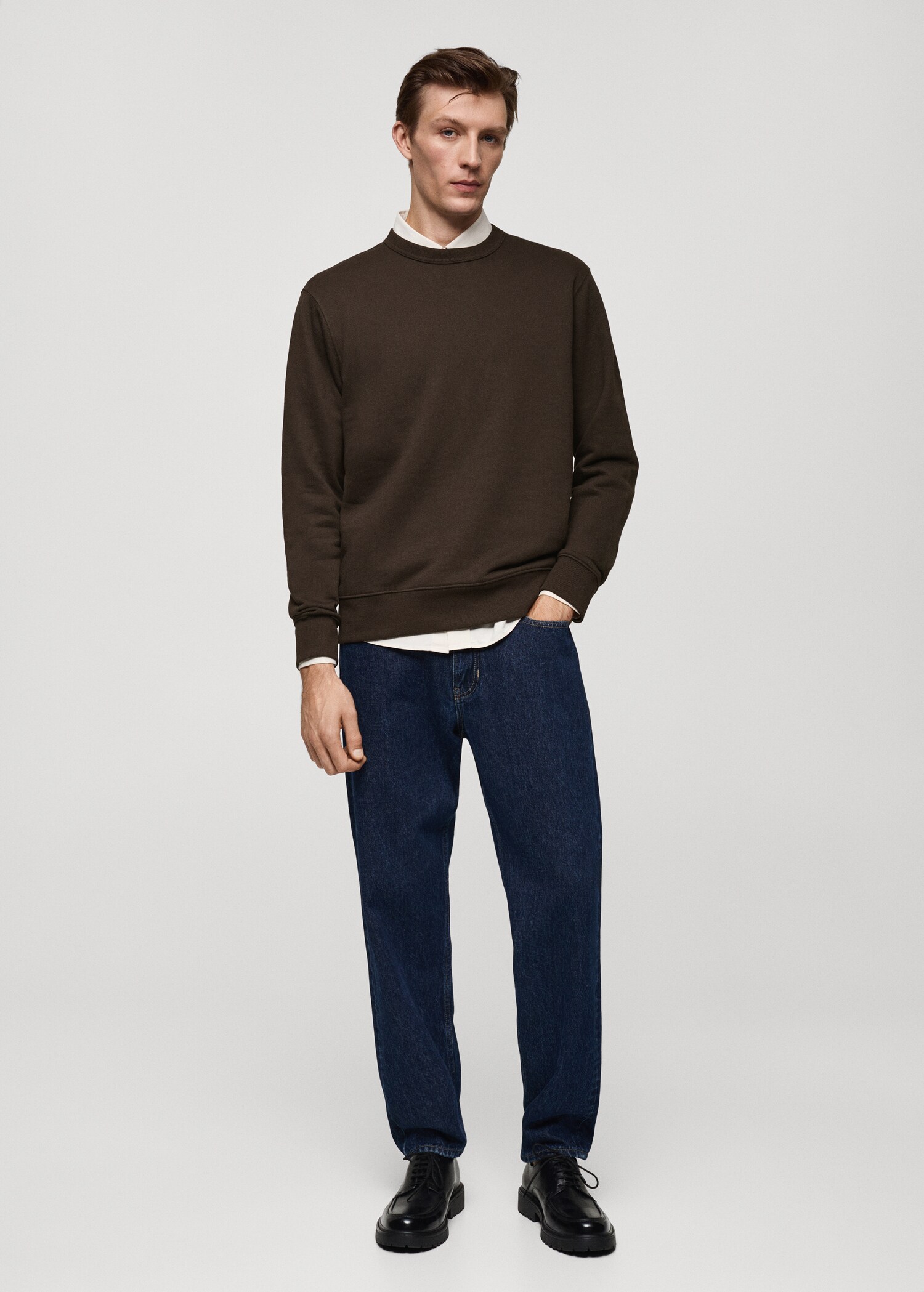 Pluche katoenen sweatshirt - Overzichtstekening