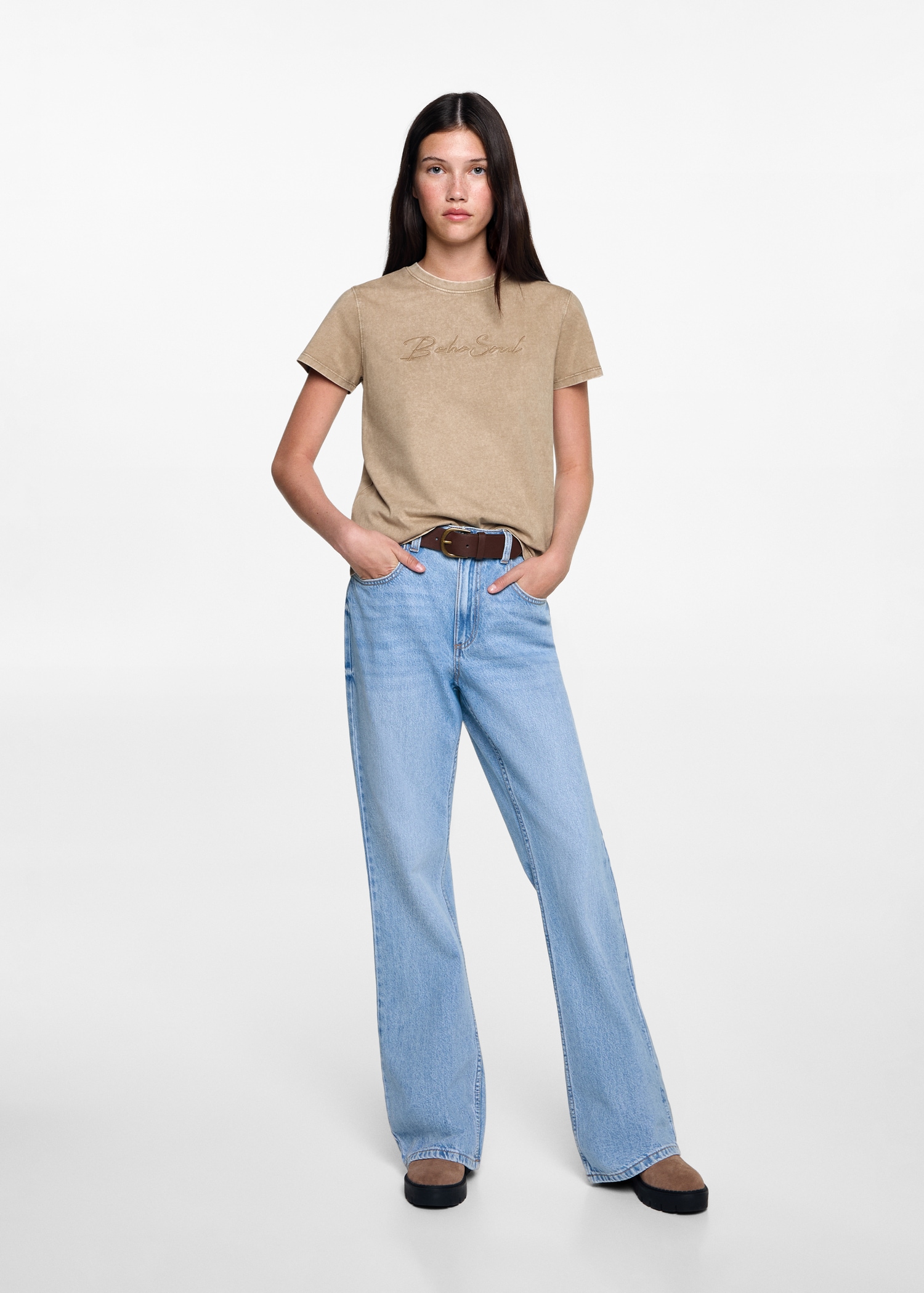 T-shirt coton effet délavé - Plan général