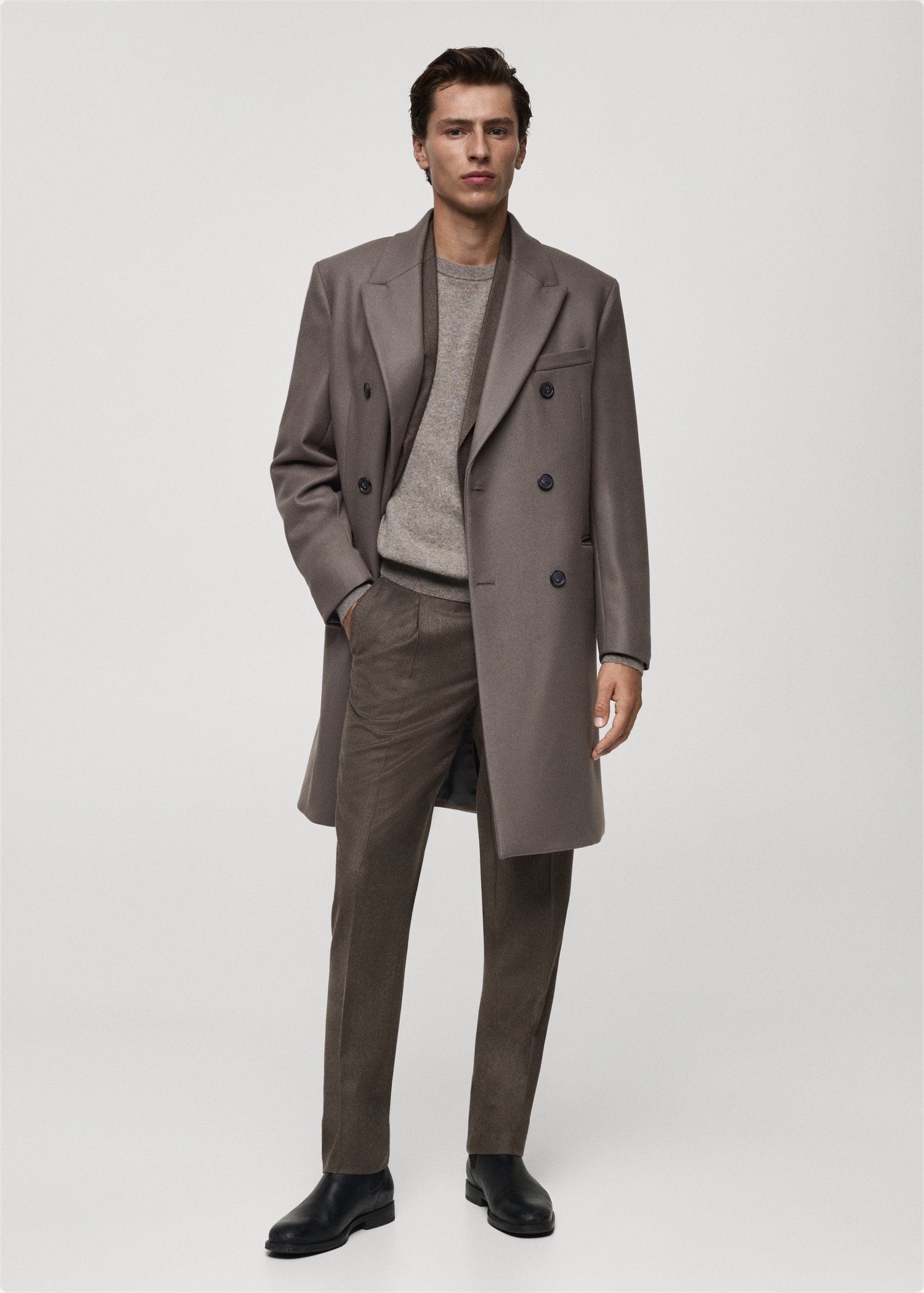 Manteau croisé 100 laine italienne Homme MANGO Niger