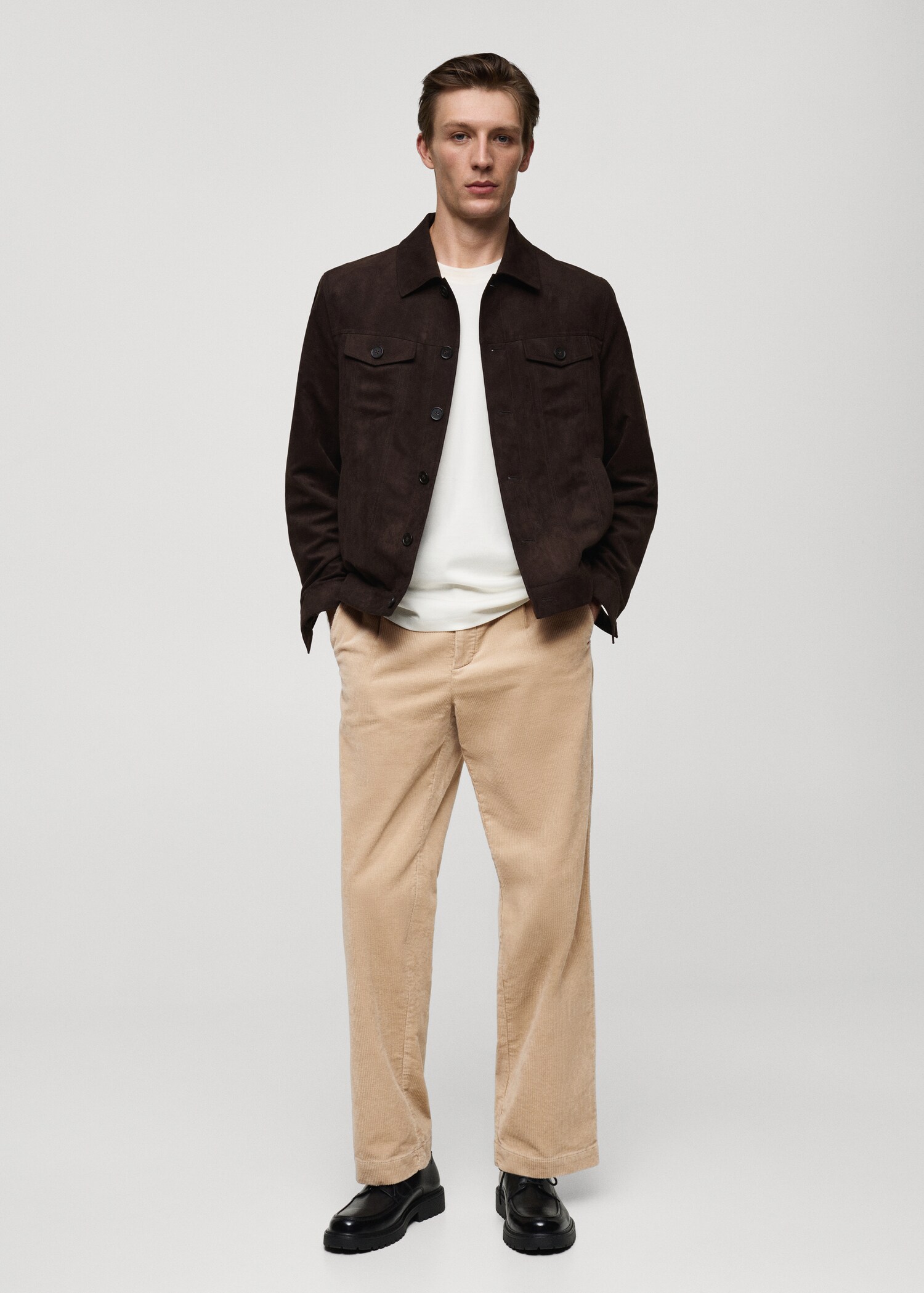Corduroy straight-fit pants - General plane