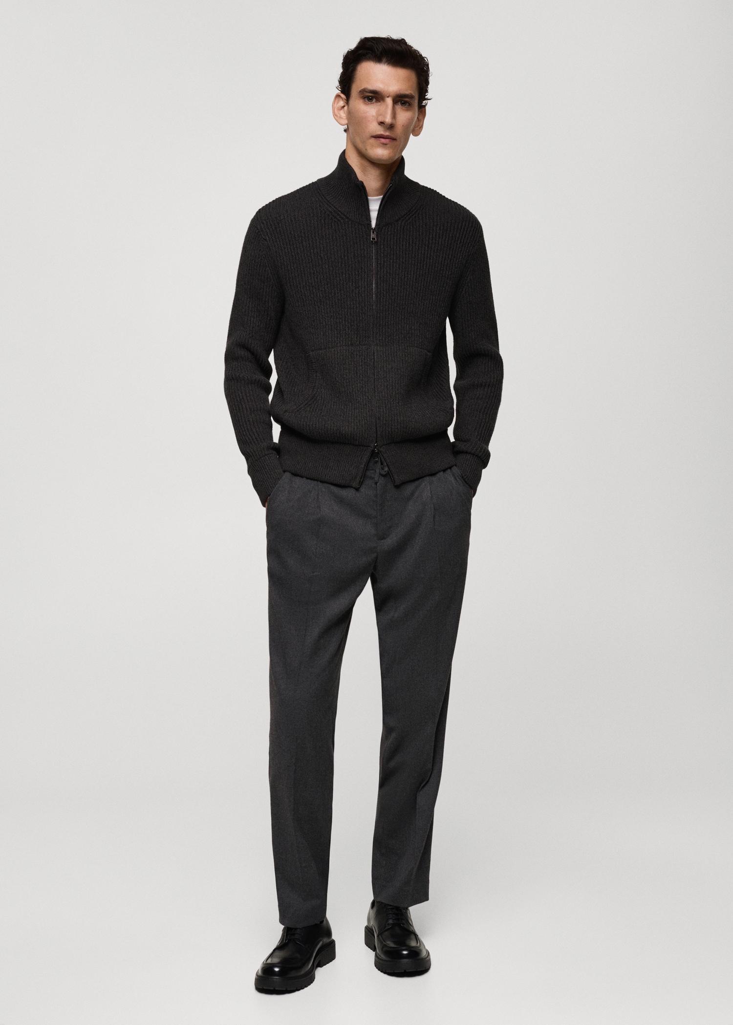 Pantalon regular fit pinces cordon - Plan général