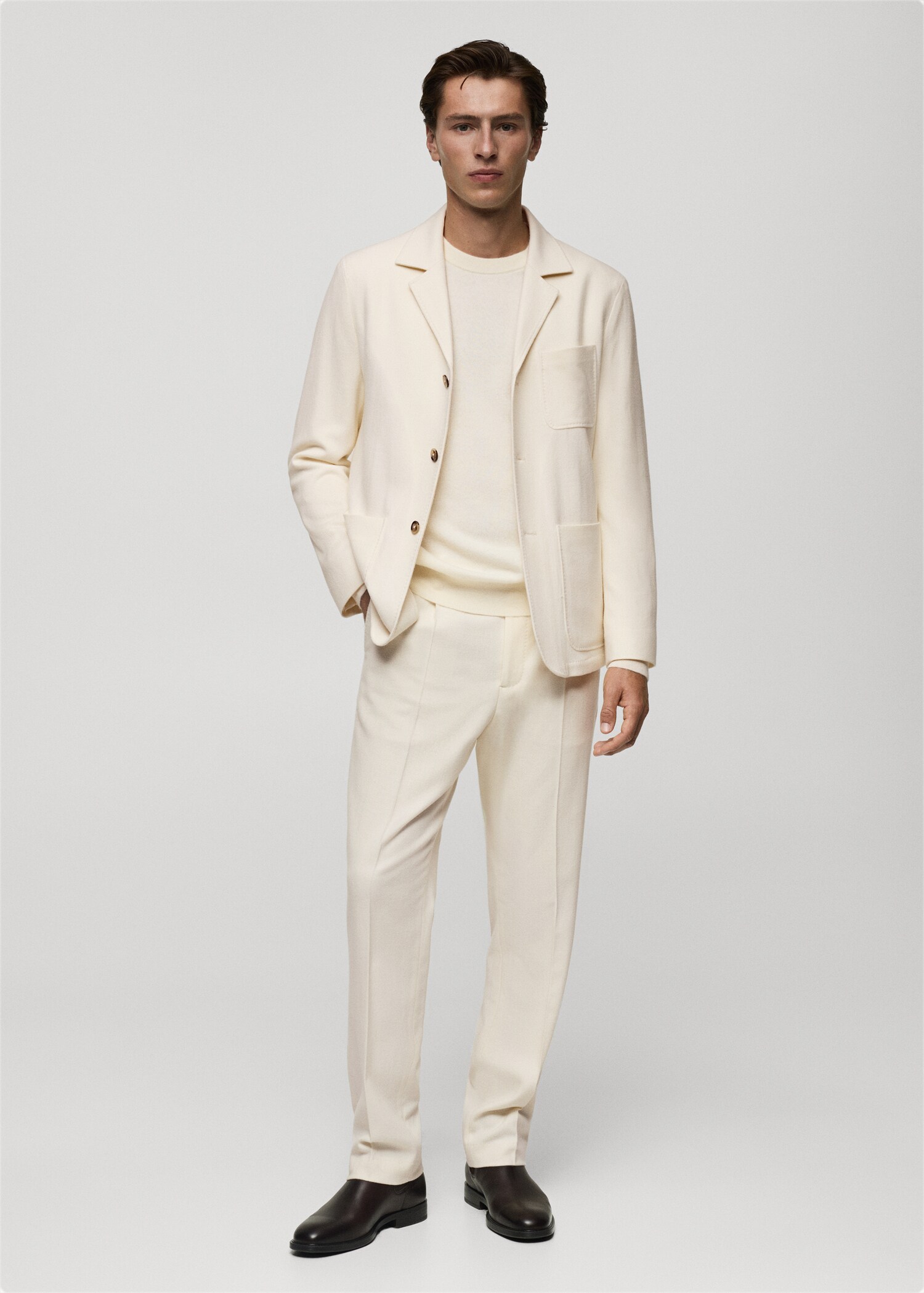 Italian wool flannel suit trousers - General plane