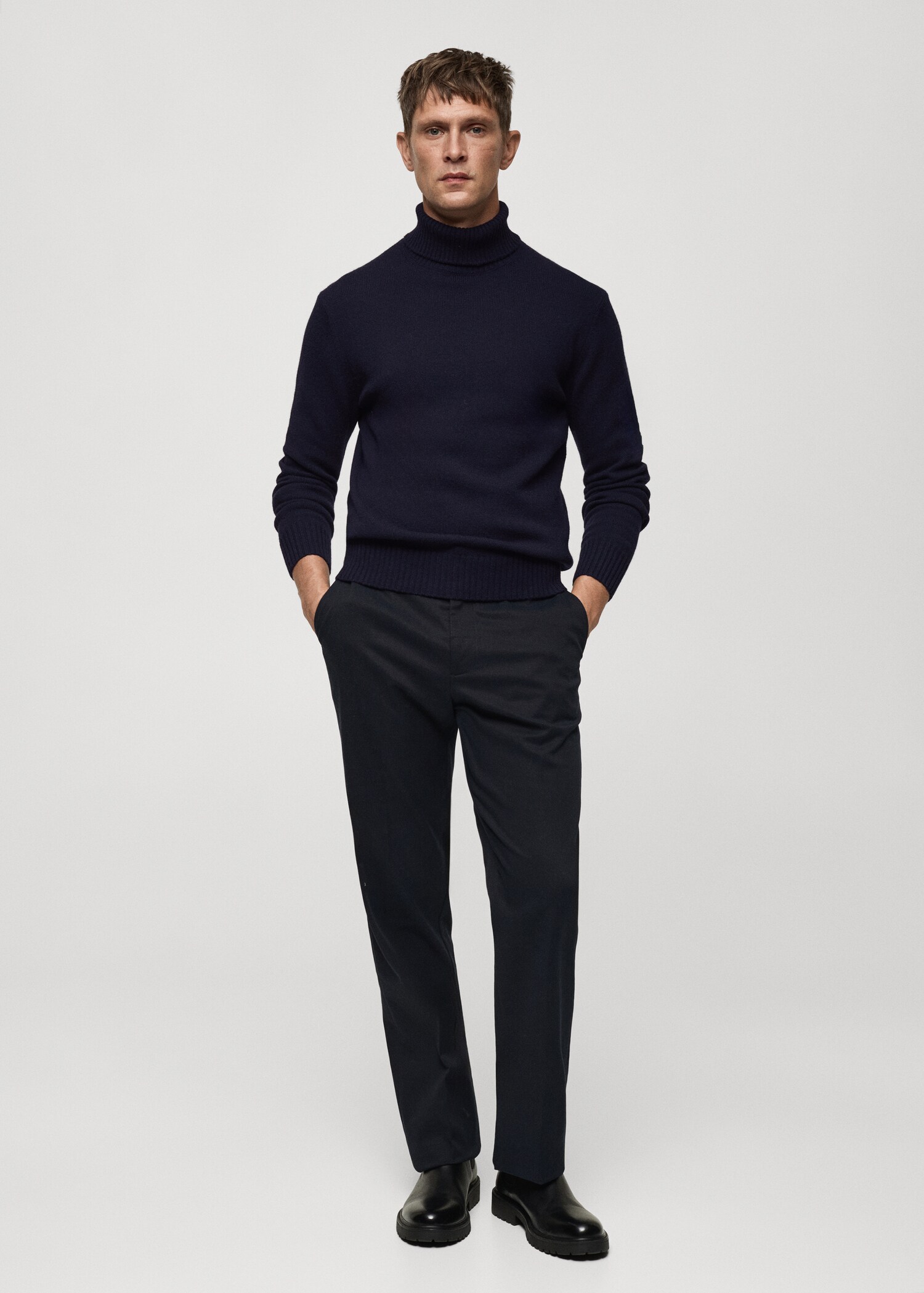 Knitted wool turtleneck sweater - General plane