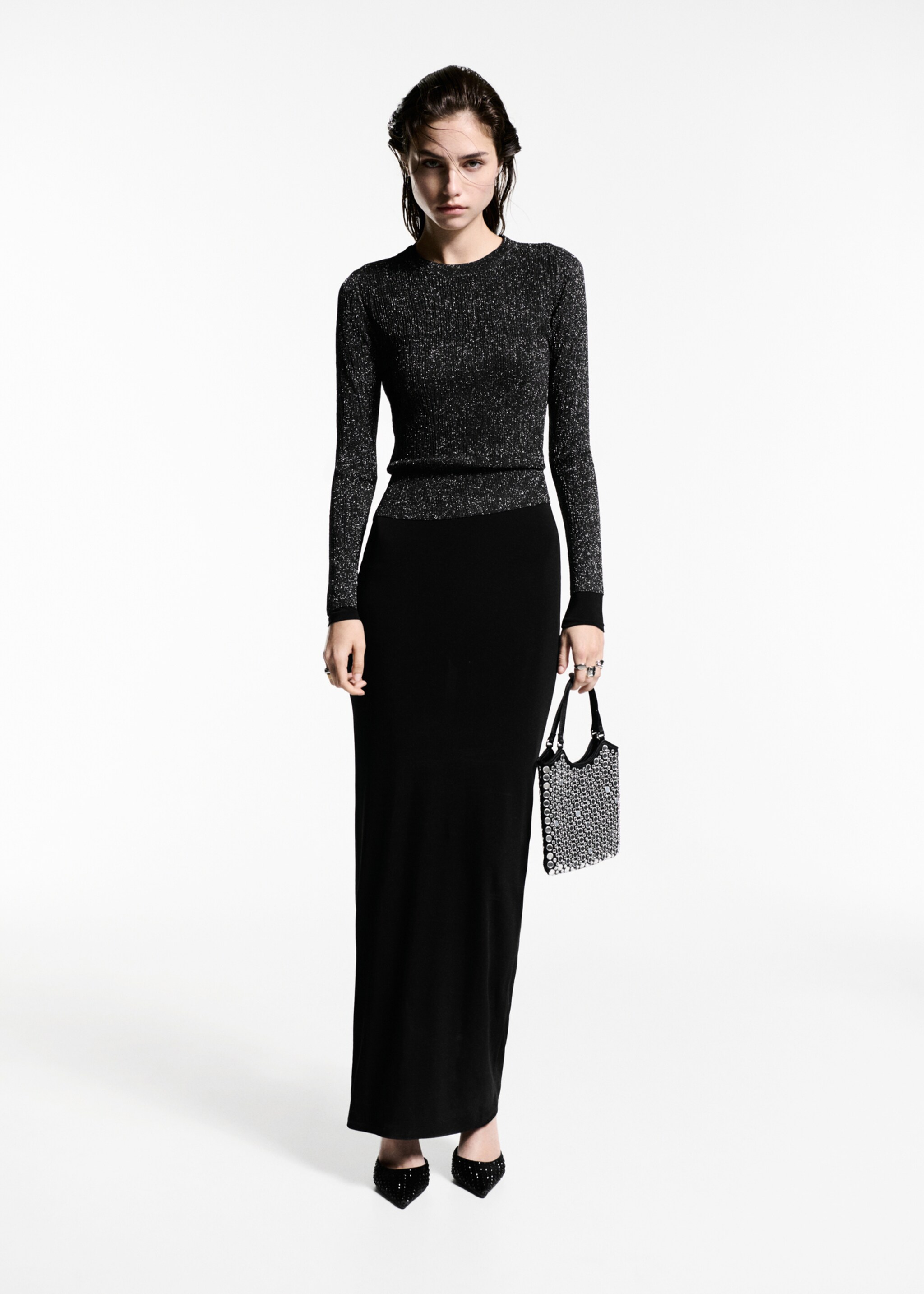 Pull-over Lurex col rond - Plan général