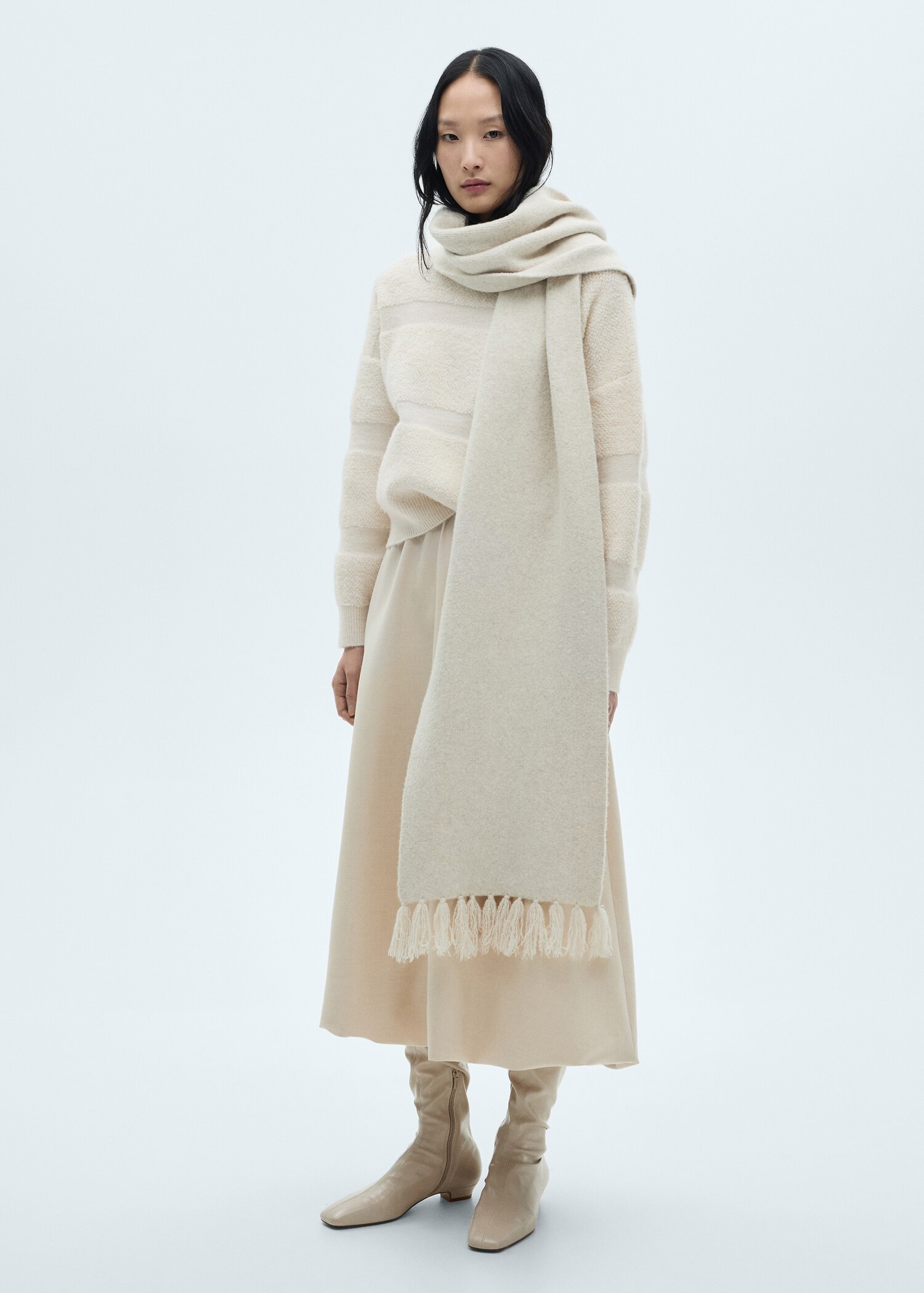 Perkins-neck panelled sweater - General plane