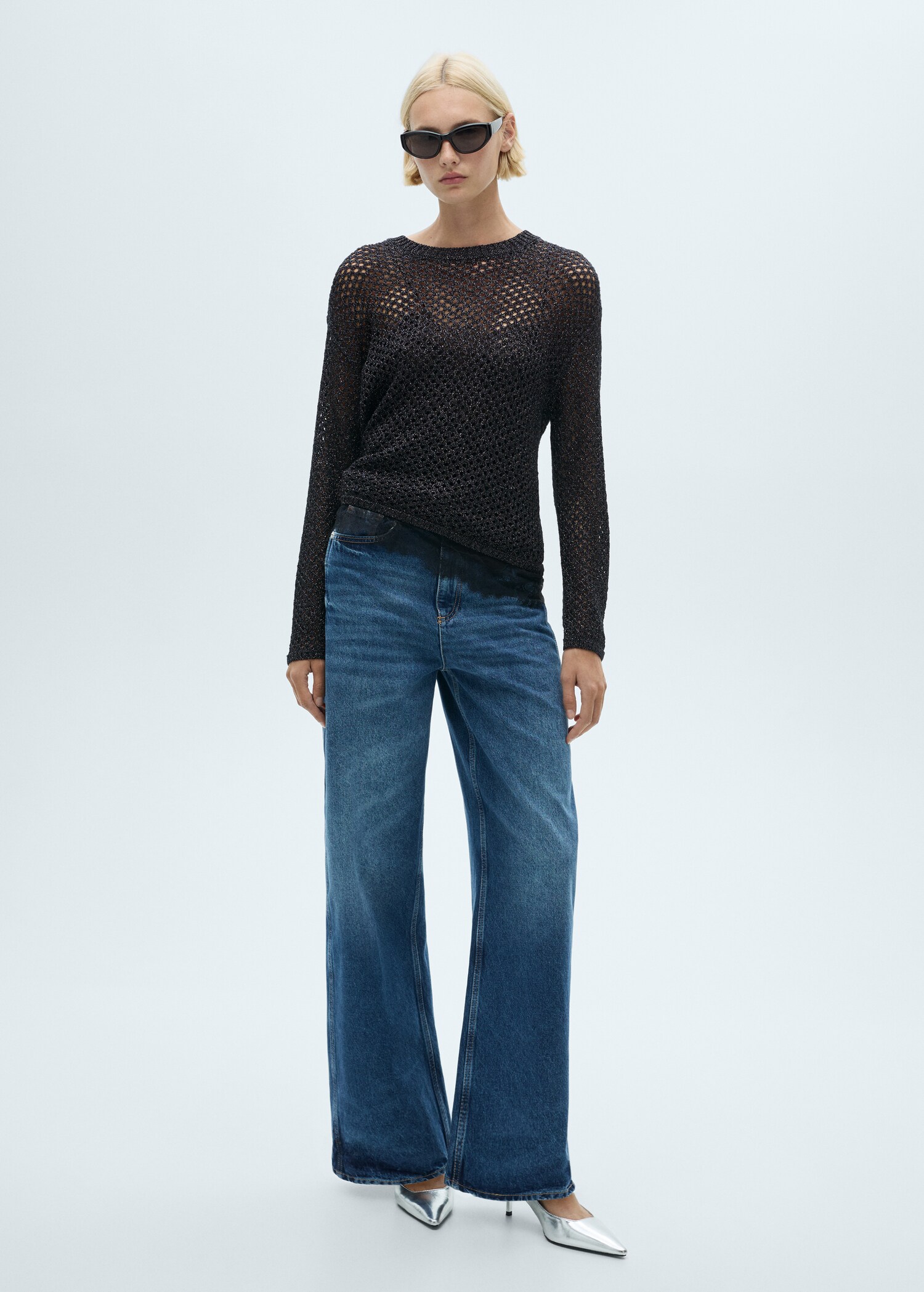 Lurex openwork knitted sweater - General plane