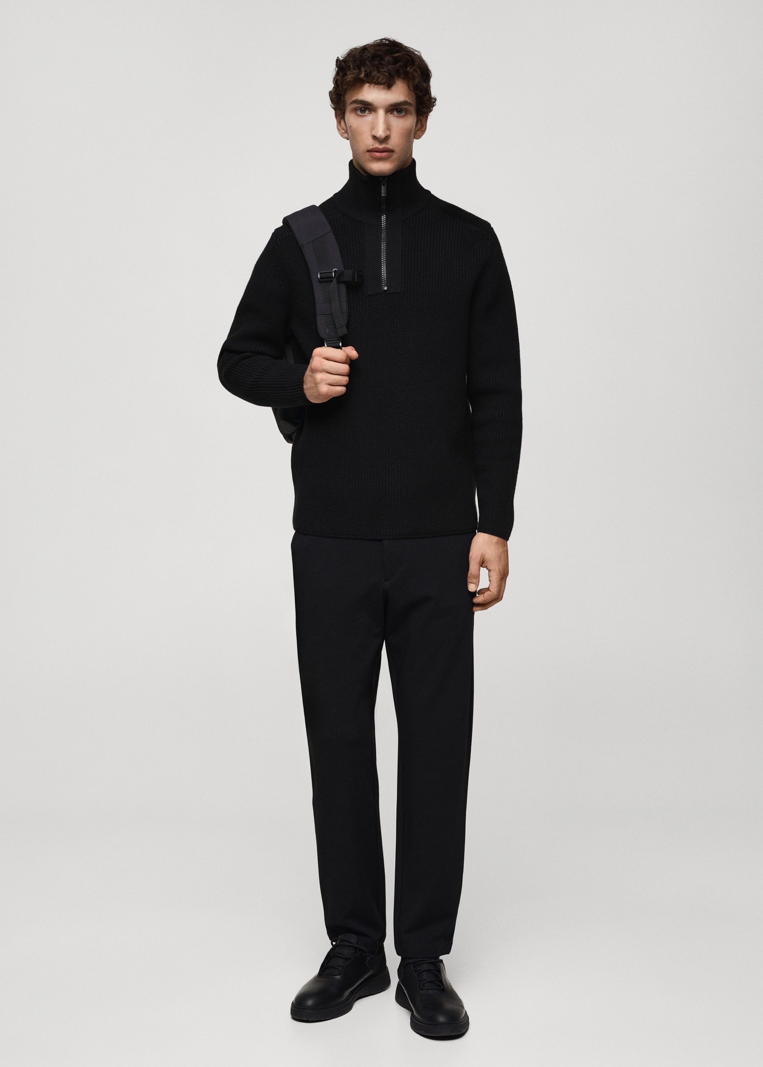 Coolmax® breathable wool-blend sweater with zip - Plan général
