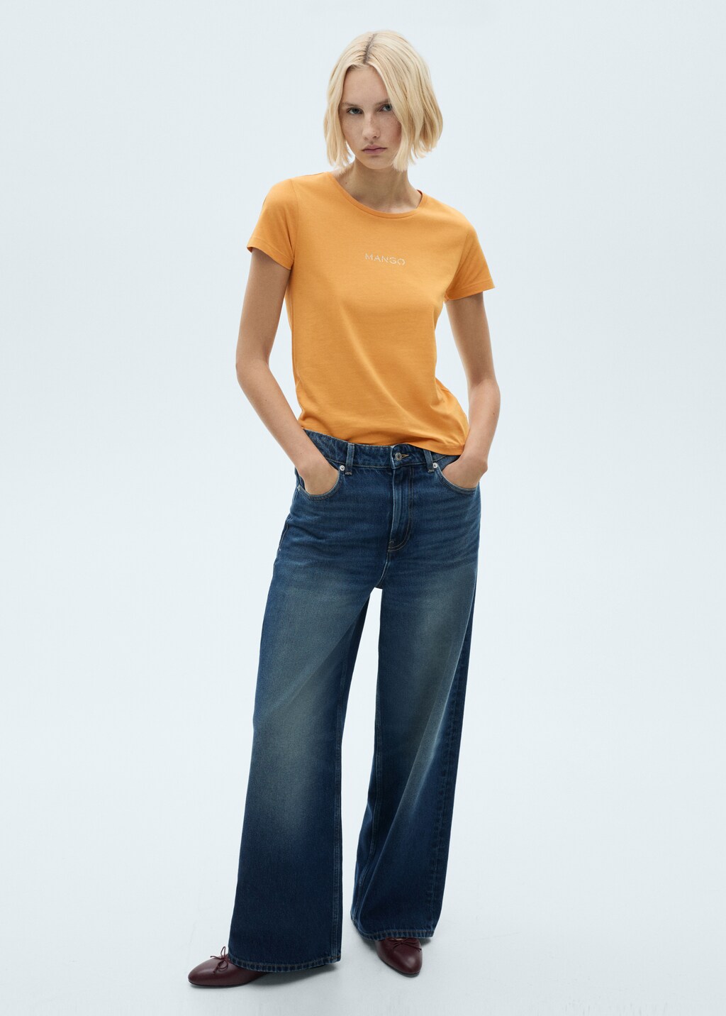 Logo cotton T-shirt - Women | MANGO Japan