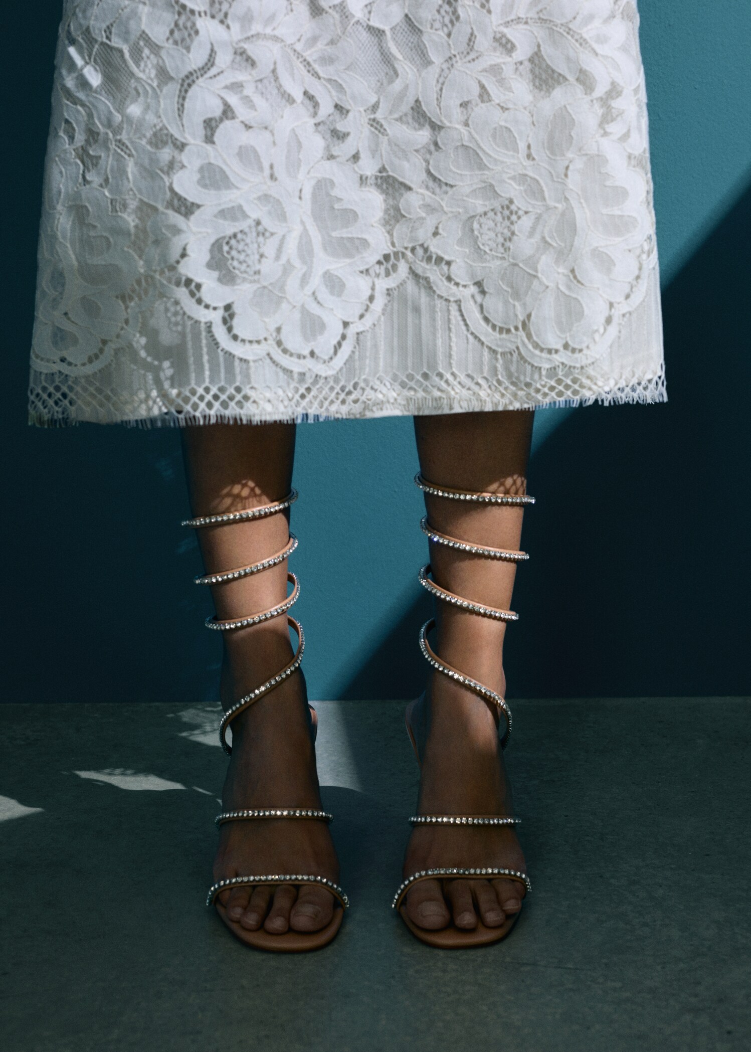 Glitter-Riemchensandale - Damen | MANGO Deutschland