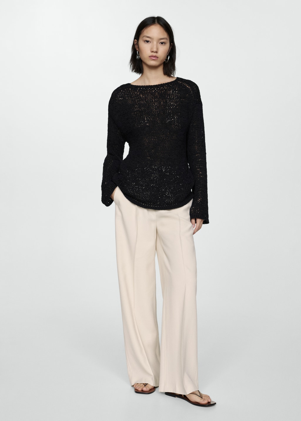 Mango Wideleg pleated pants thumbnail