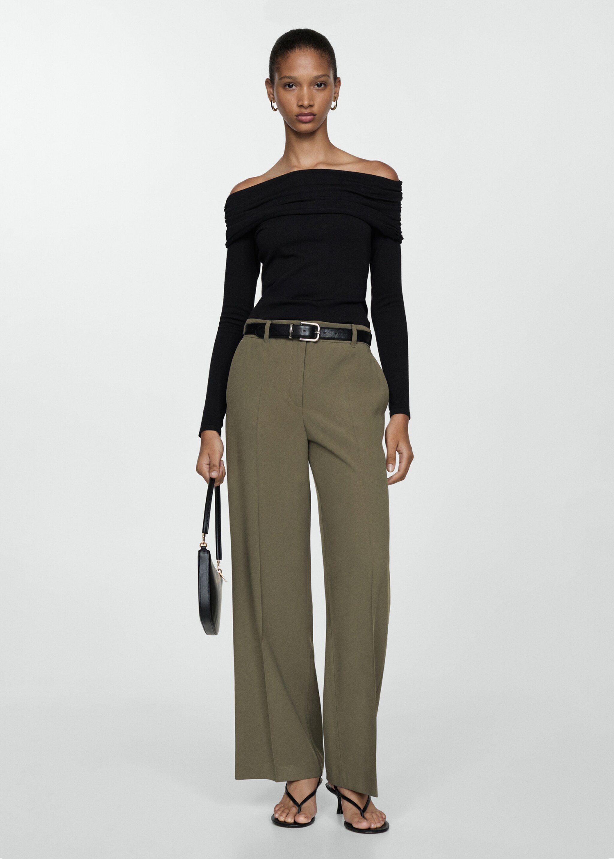 Wideleg pleated trousers - General plane