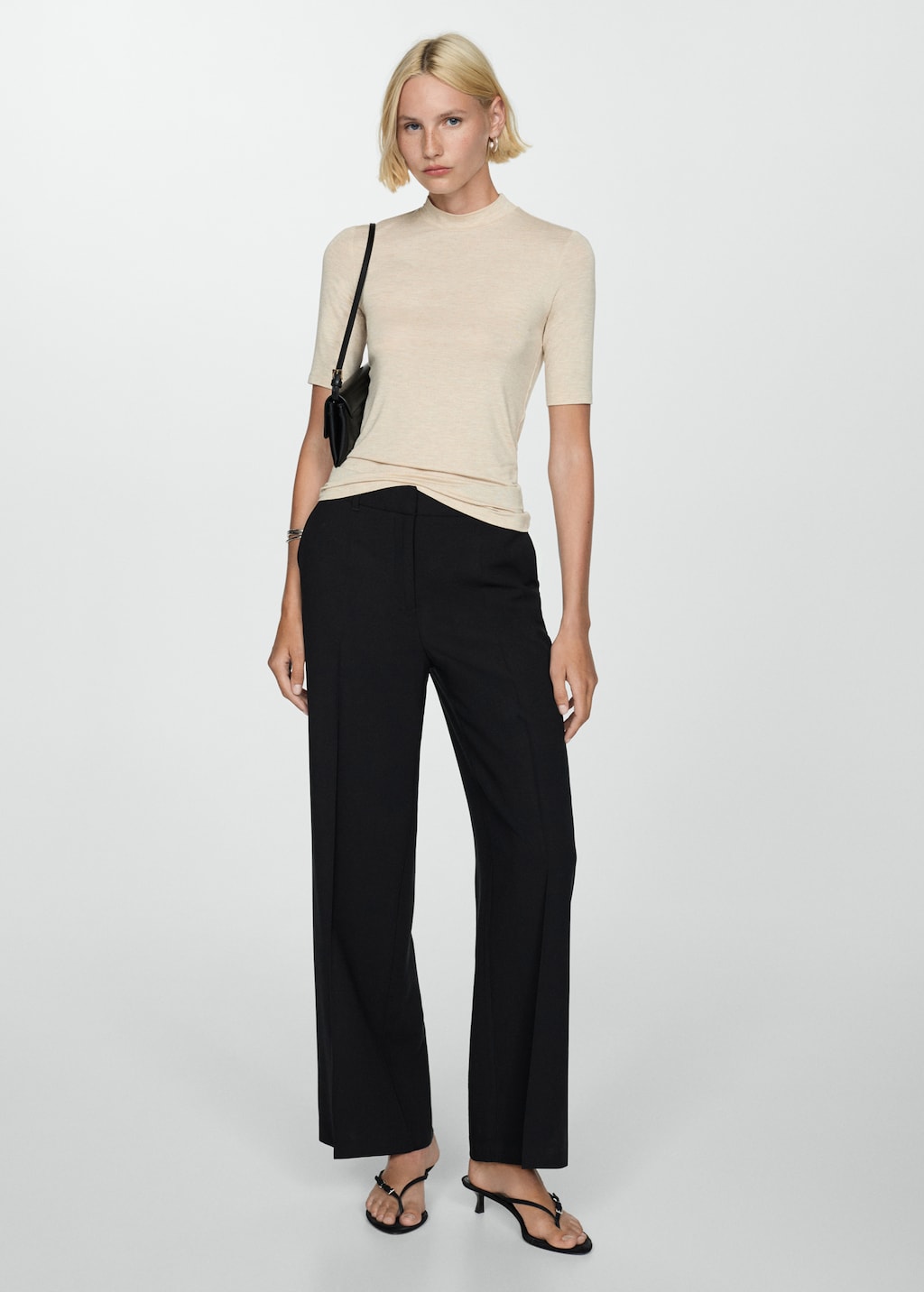 Pantalon pinzas wideleg Mujer MANGO Espana Peninsula y Baleares