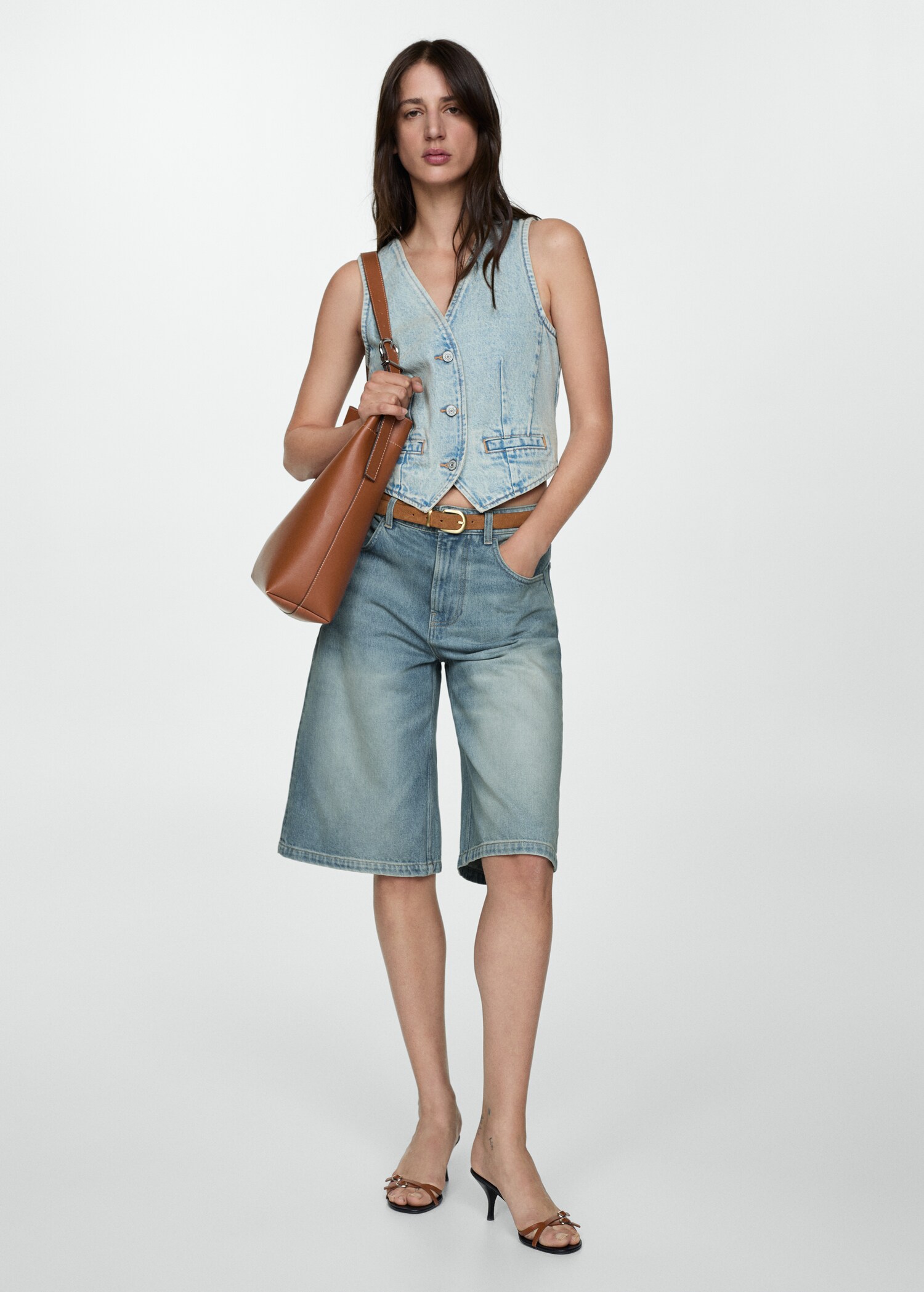 Loose denim shorts - General plane