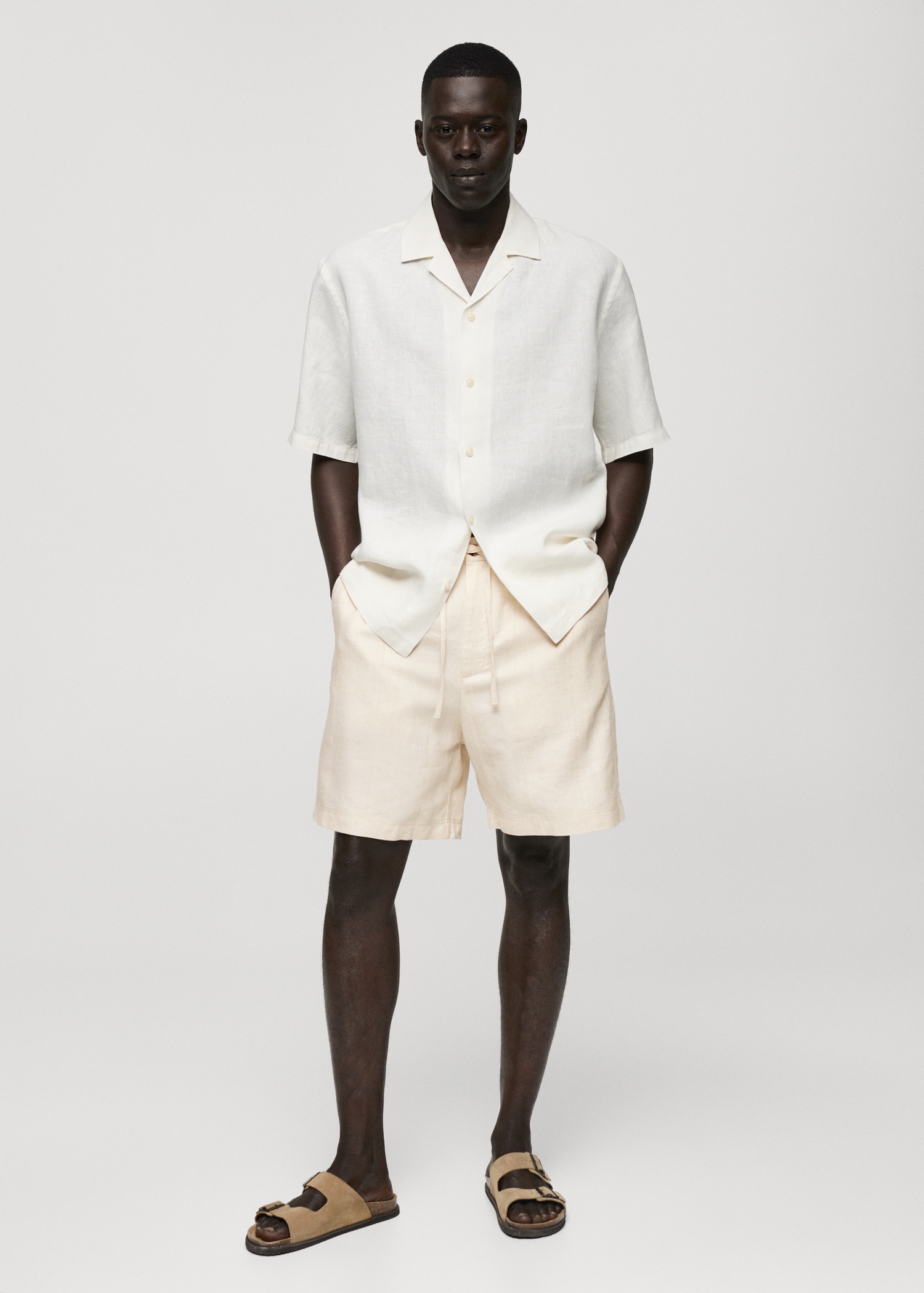 Bermuda coton lin cordon - Plan général
