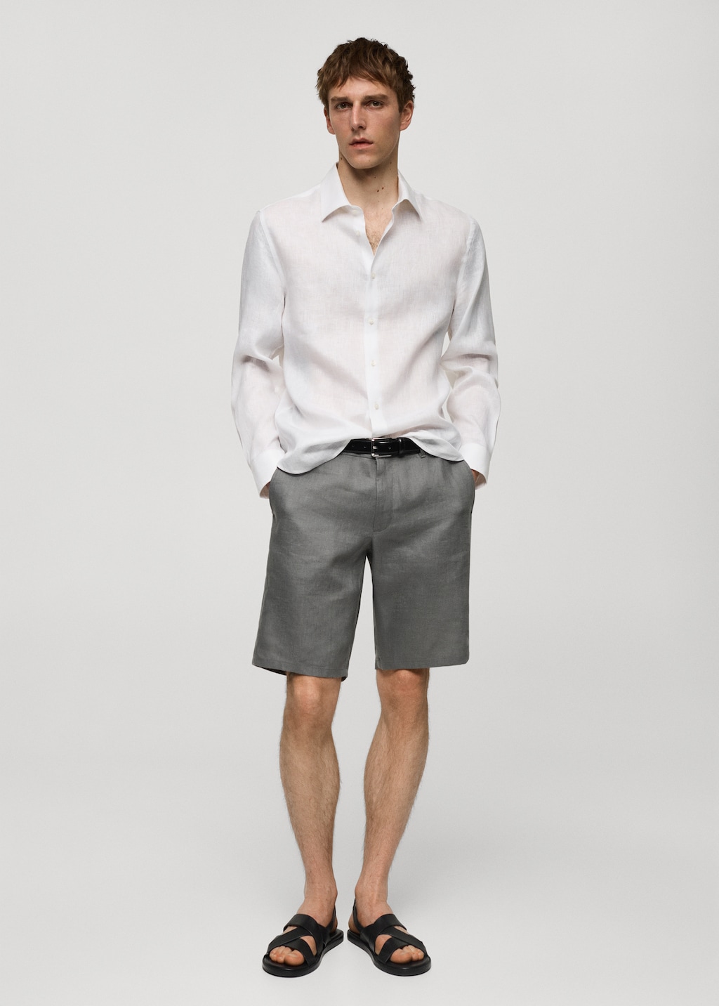 Camisa lino hombre mango new arrivals