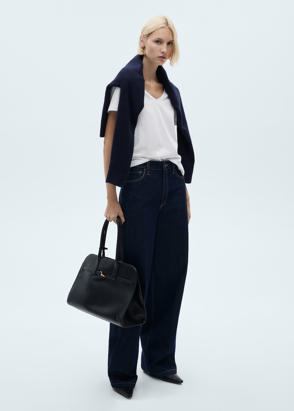 Mango V-neck cotton T-shirt