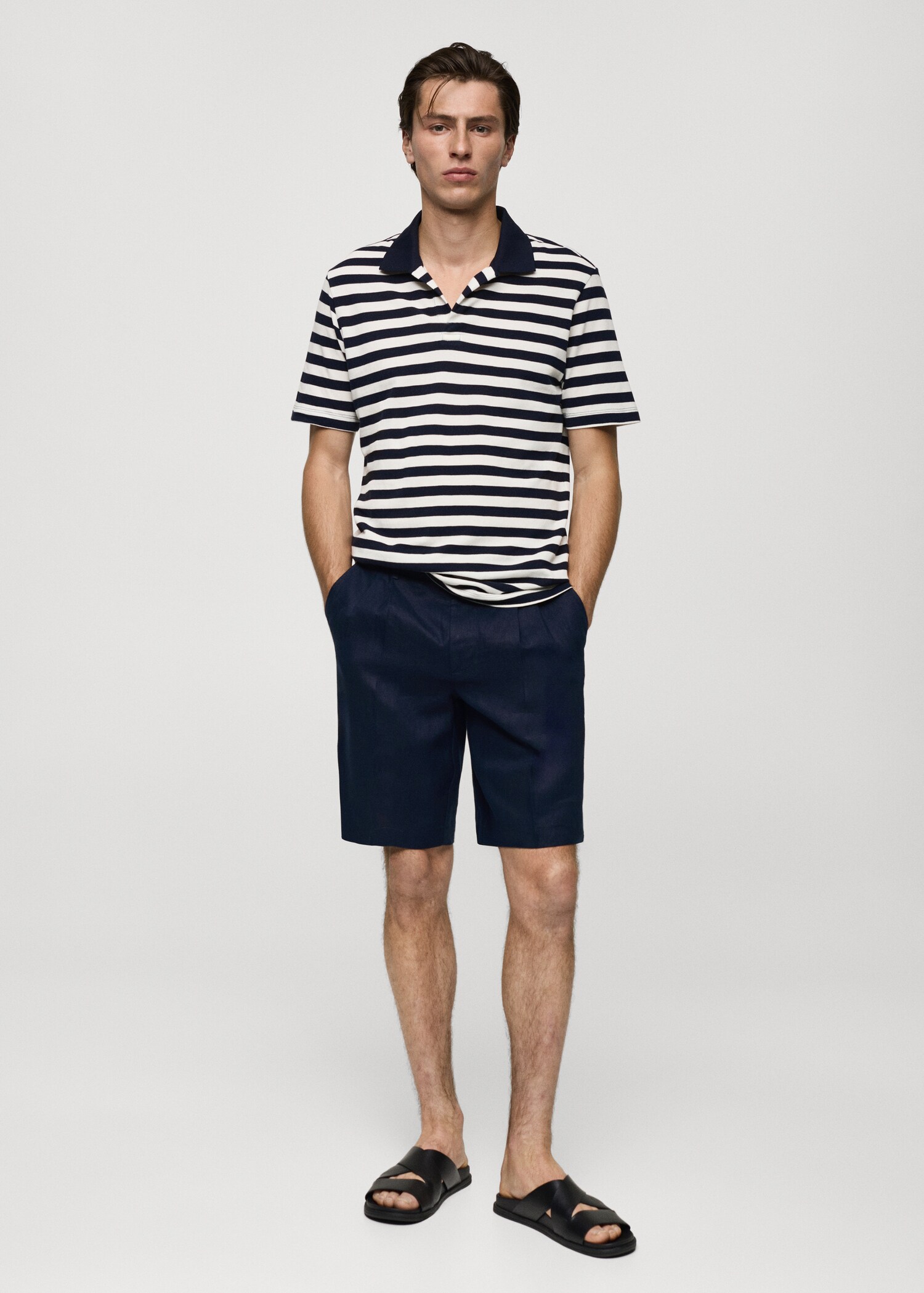 Polo regular-fit piqué coton rayures - Plan général