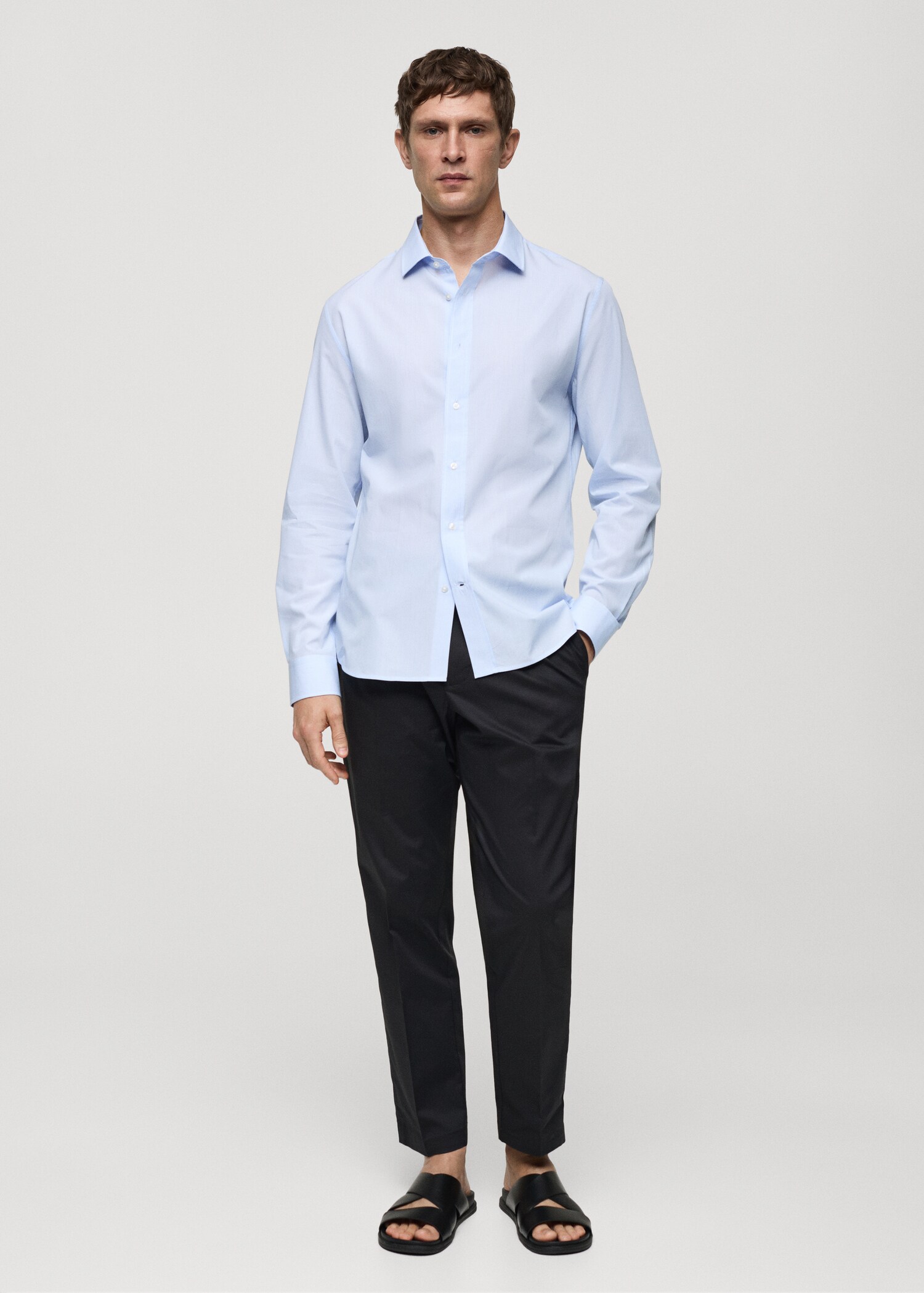 Chemise regular-fit 100 % coton rayures - Plan général