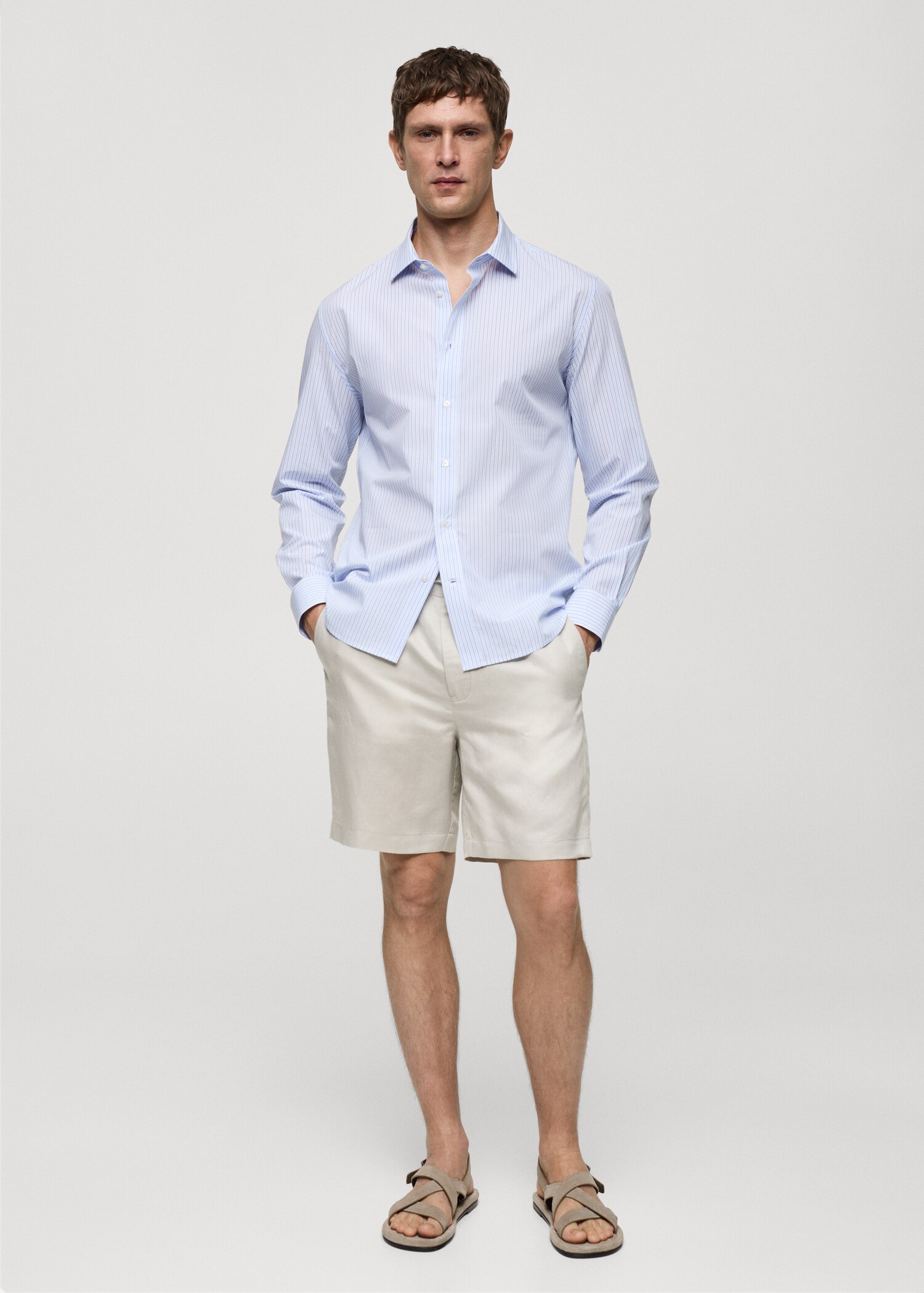 Chemise regular-fit 100 % coton rayures - Plan général