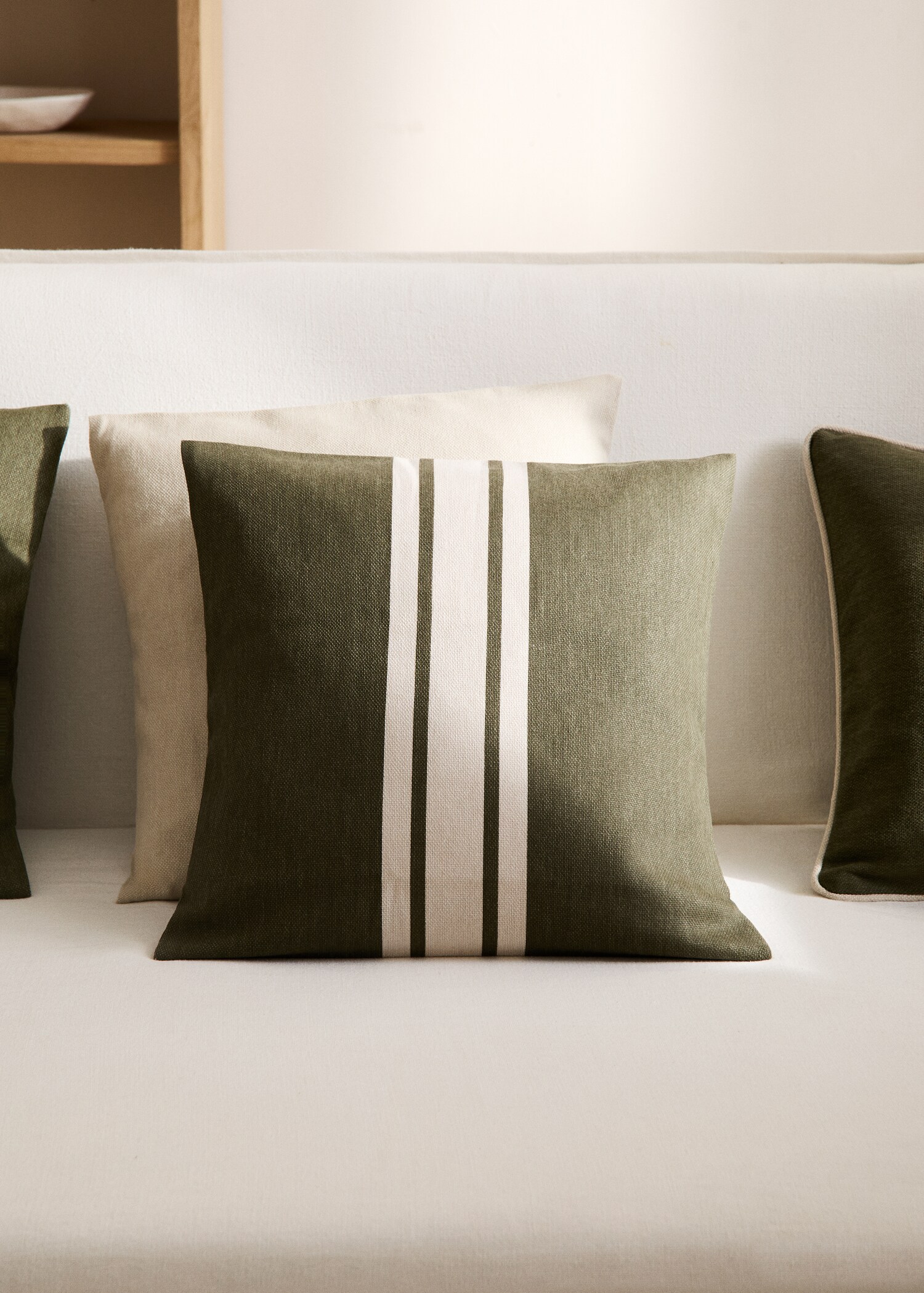 Housse de coussin coton double rayure 45x45 cm - Plan général