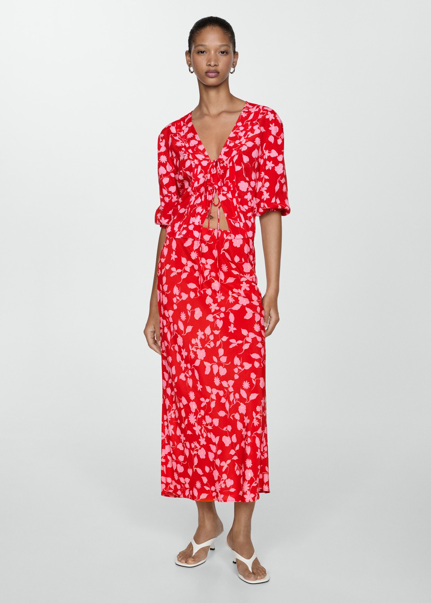 Blouse imprimée nœud - Plan général
