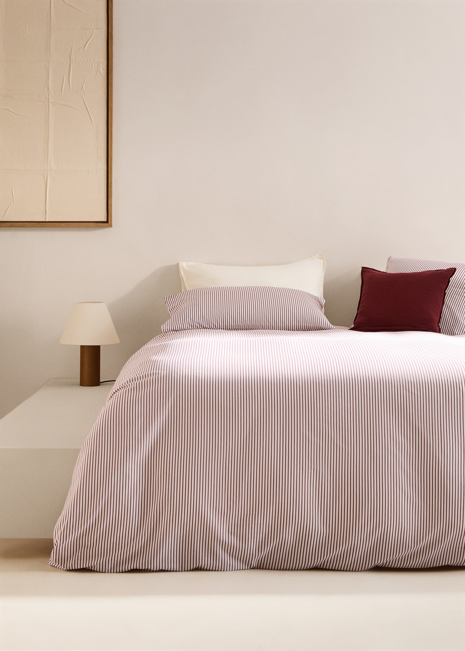 Percale cotton striped duvet cover for 150 cm bed - General plane