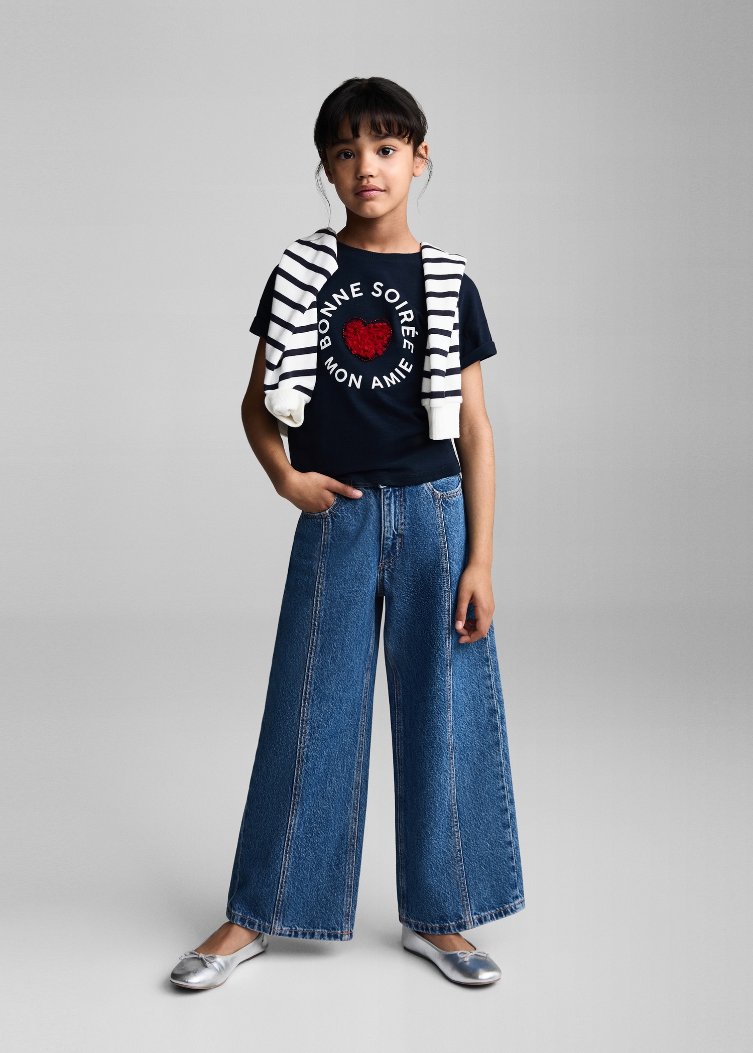 Heart print T-shirt - General plane
