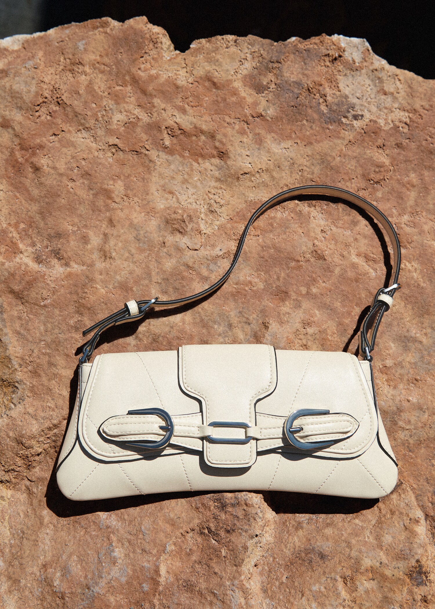 Shoulder bag with buckles detail - General plane