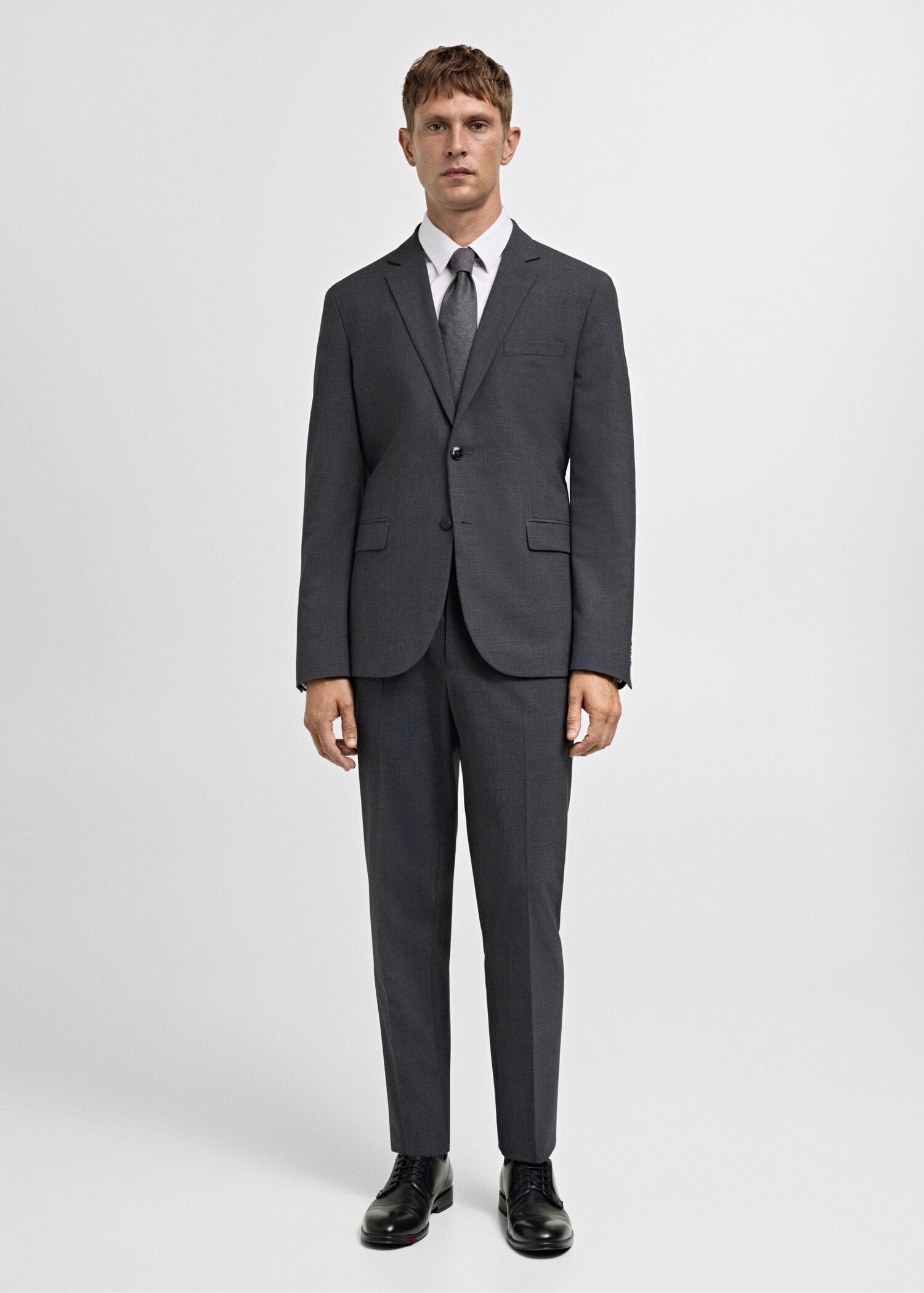 Stretch fabric super slim-fit suit trousers - General plane