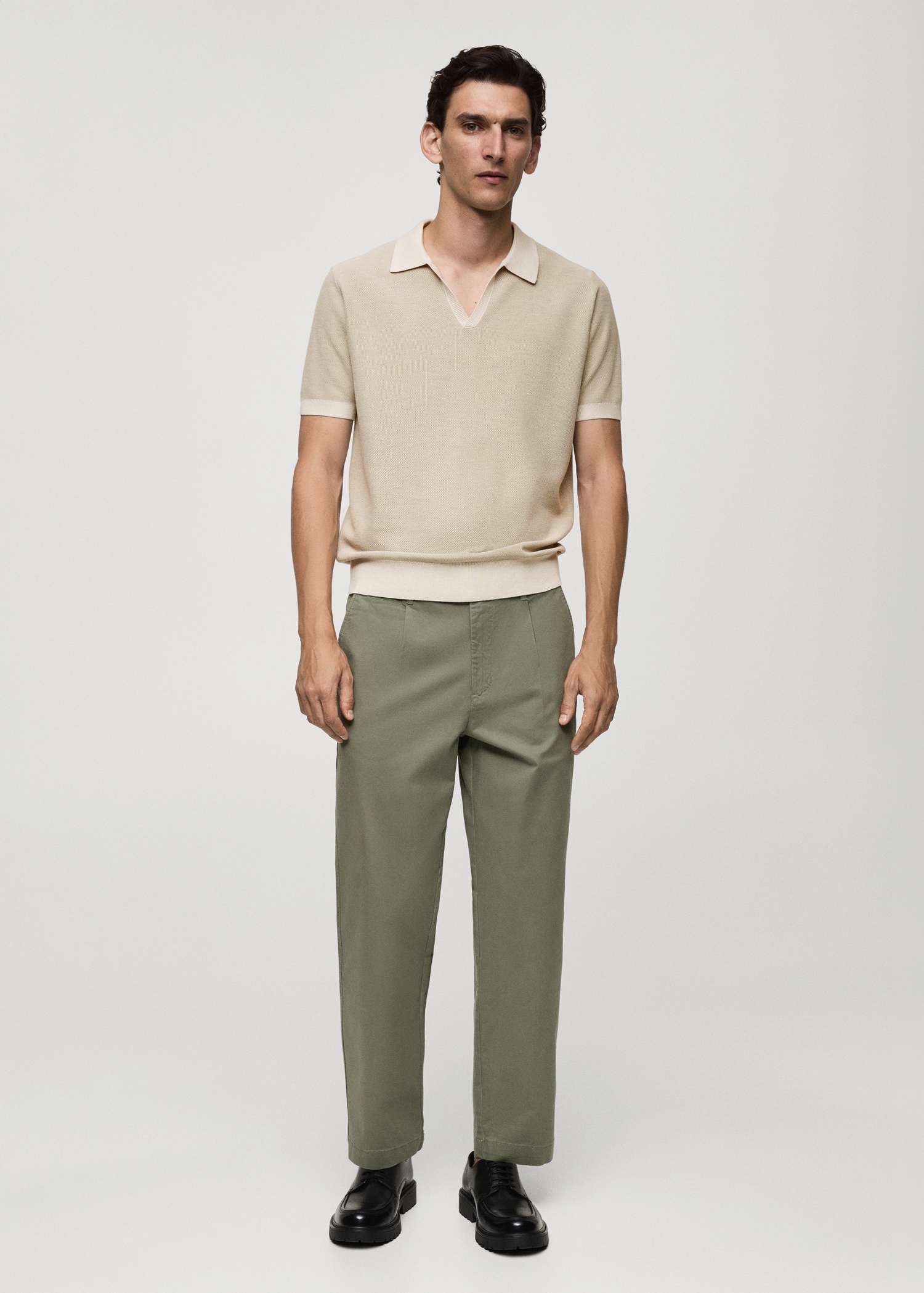 Structured polo shirt with contrasting trims - General plane