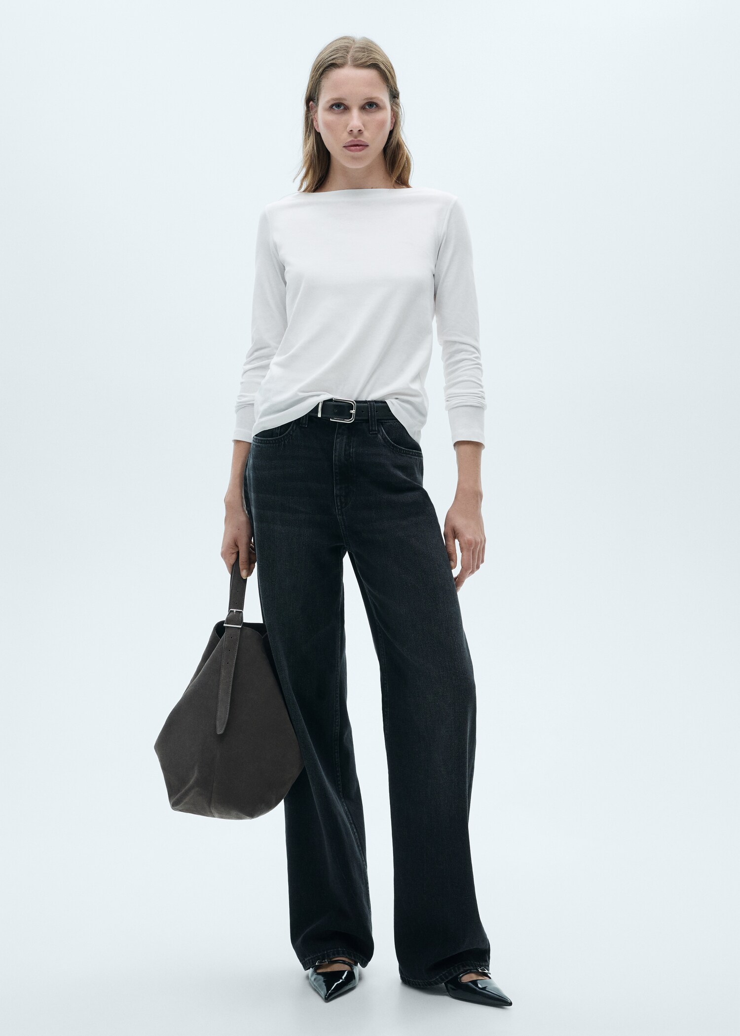 Long-sleeved boat-neck t-shirt - General plane