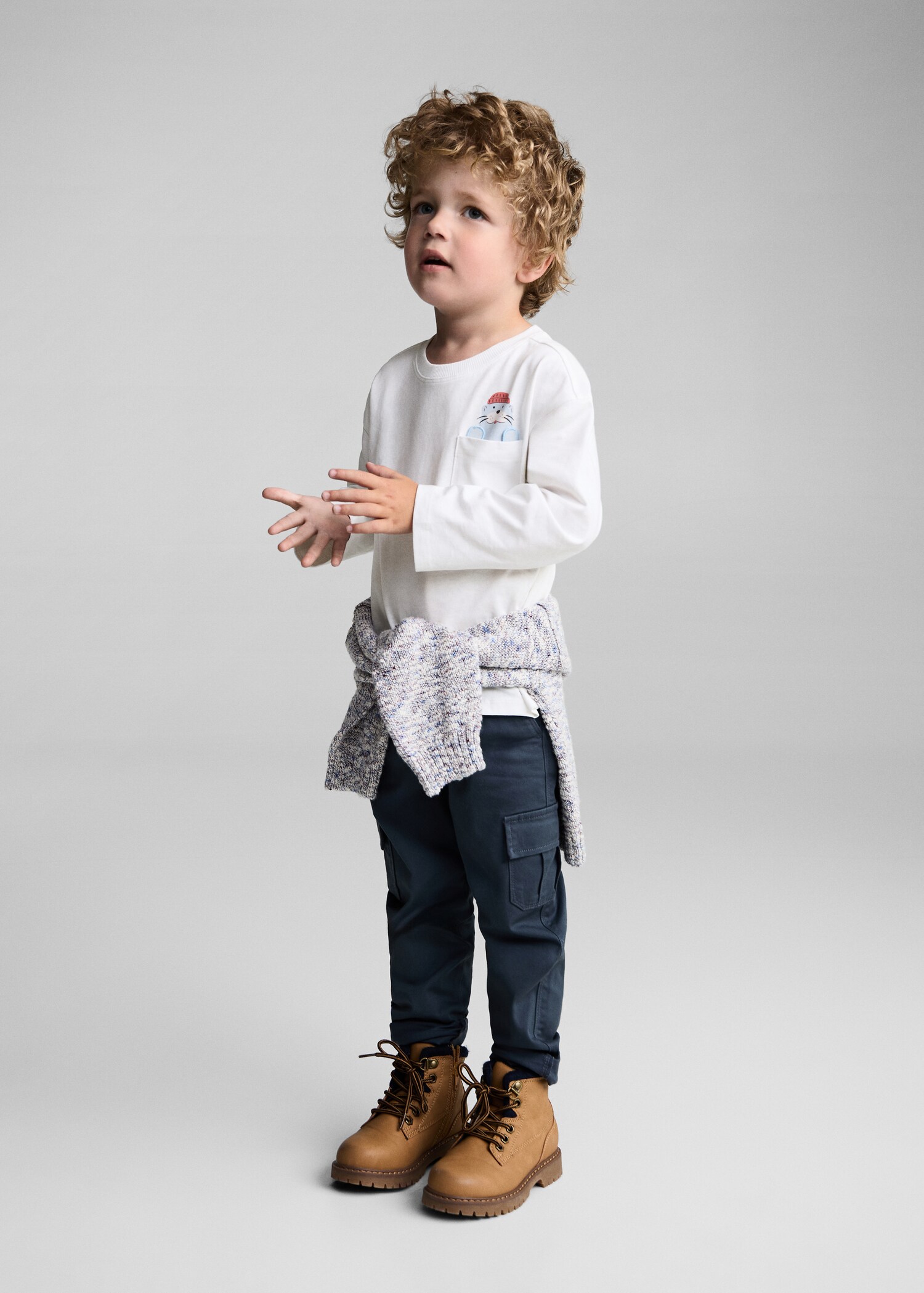 T-shirt coton détail brodé - Plan général