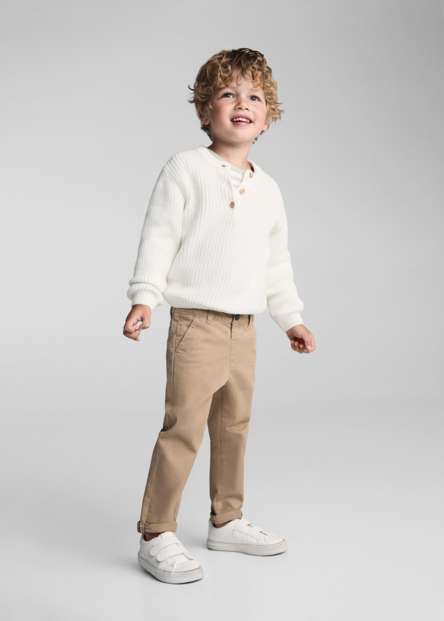 Buttoned collar knit sweater Kids MANGO Niger