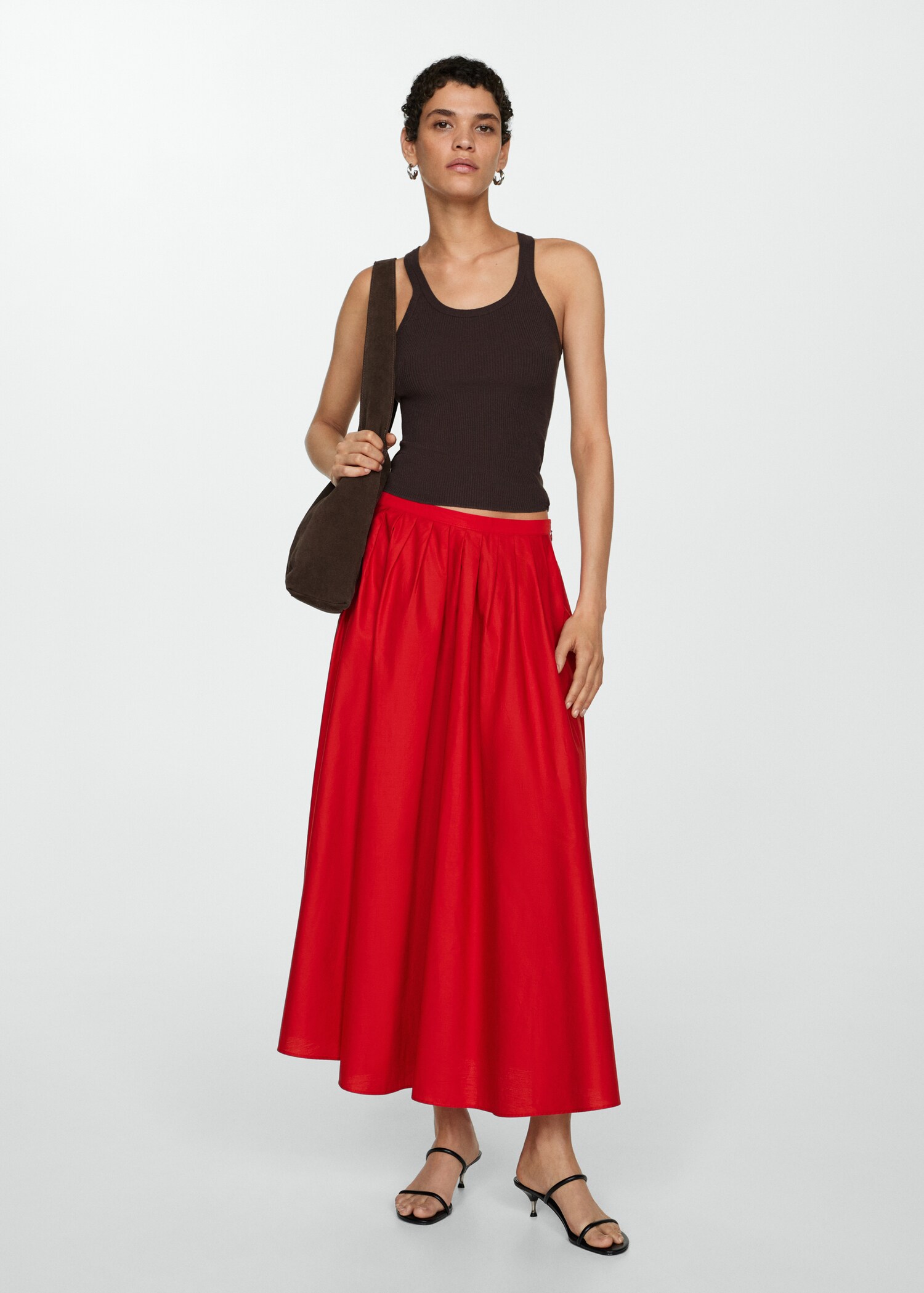 Pleated midi skirt - General plane