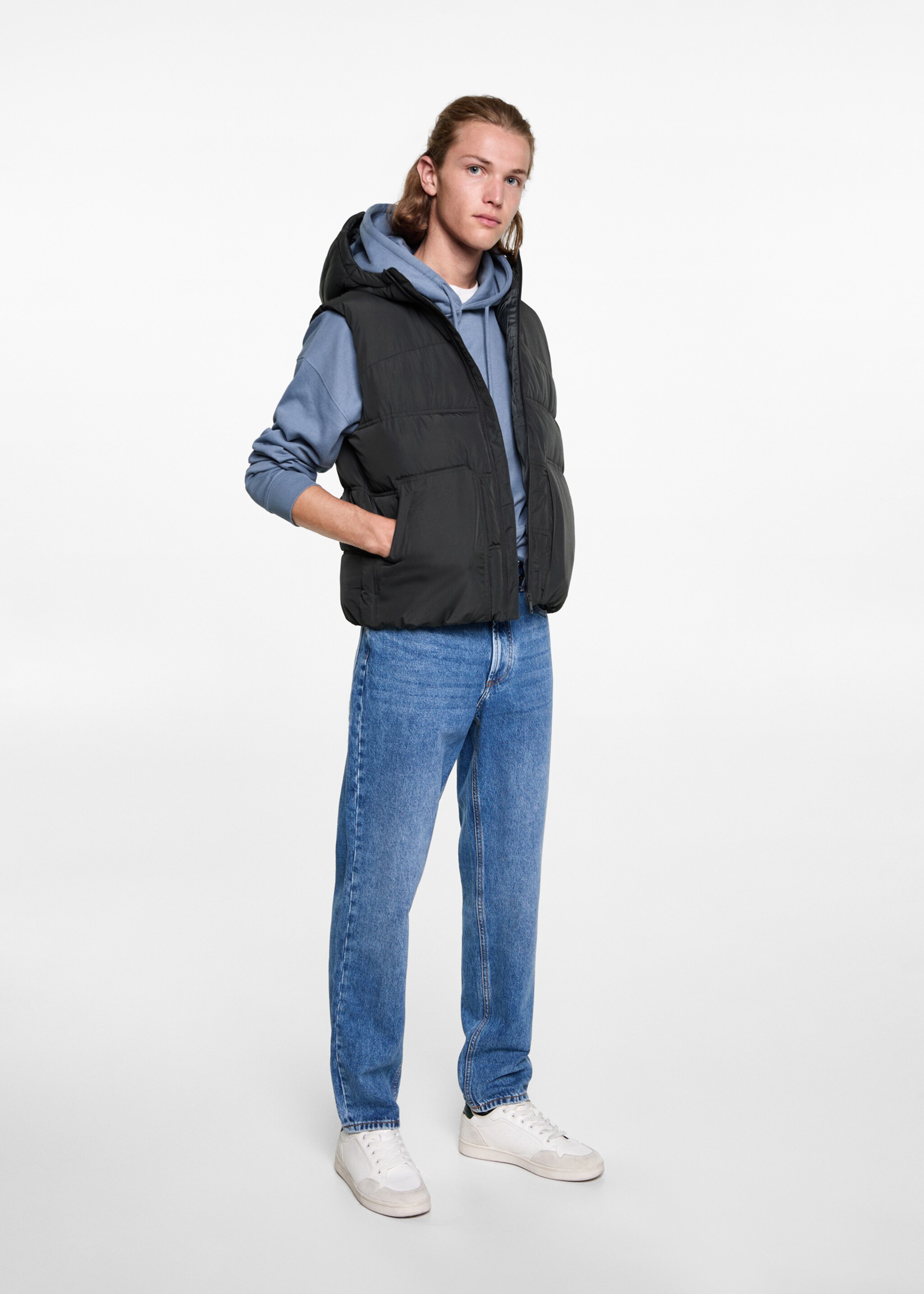 Quilted gilet with hood - General plane