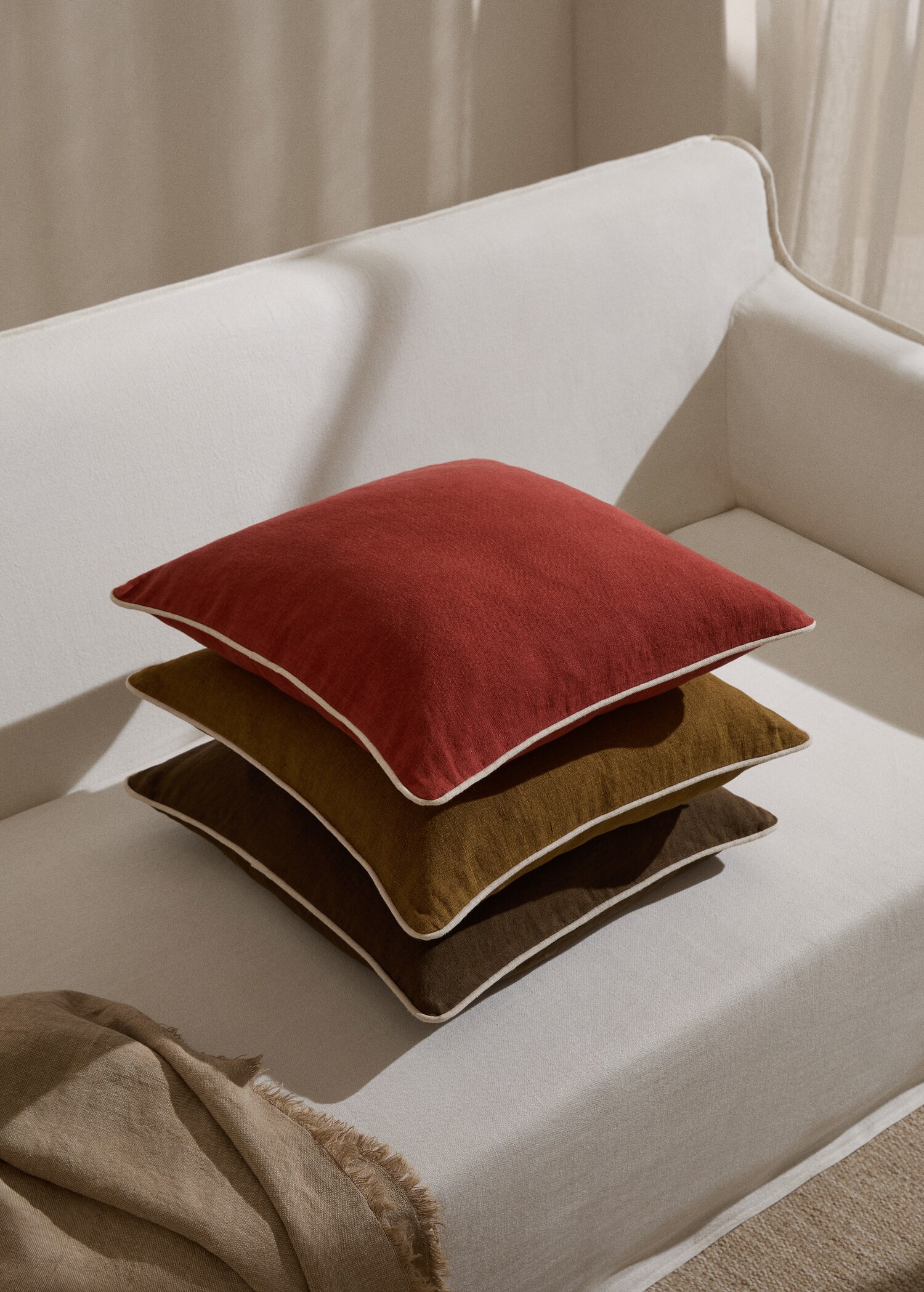 100% linen cushion cover 50x50cm - General plane