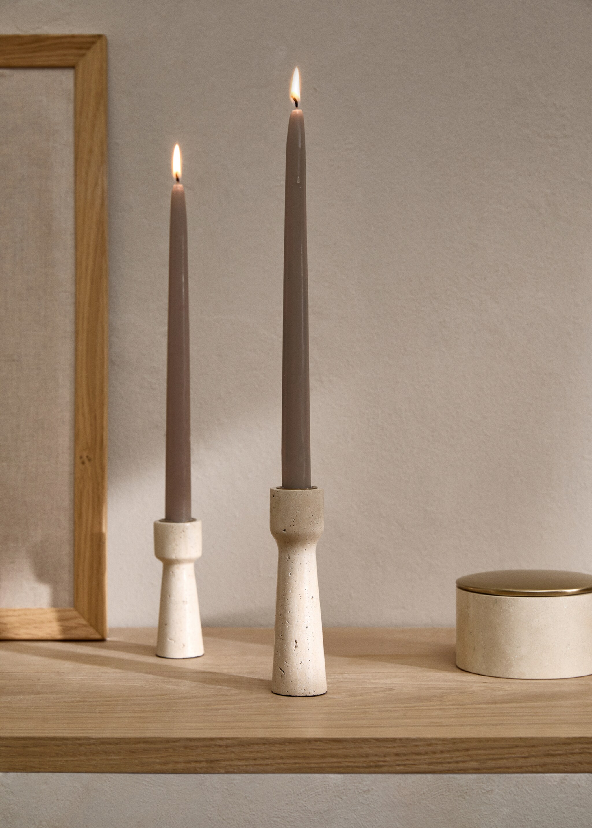 Large travertine candlestick - General plane